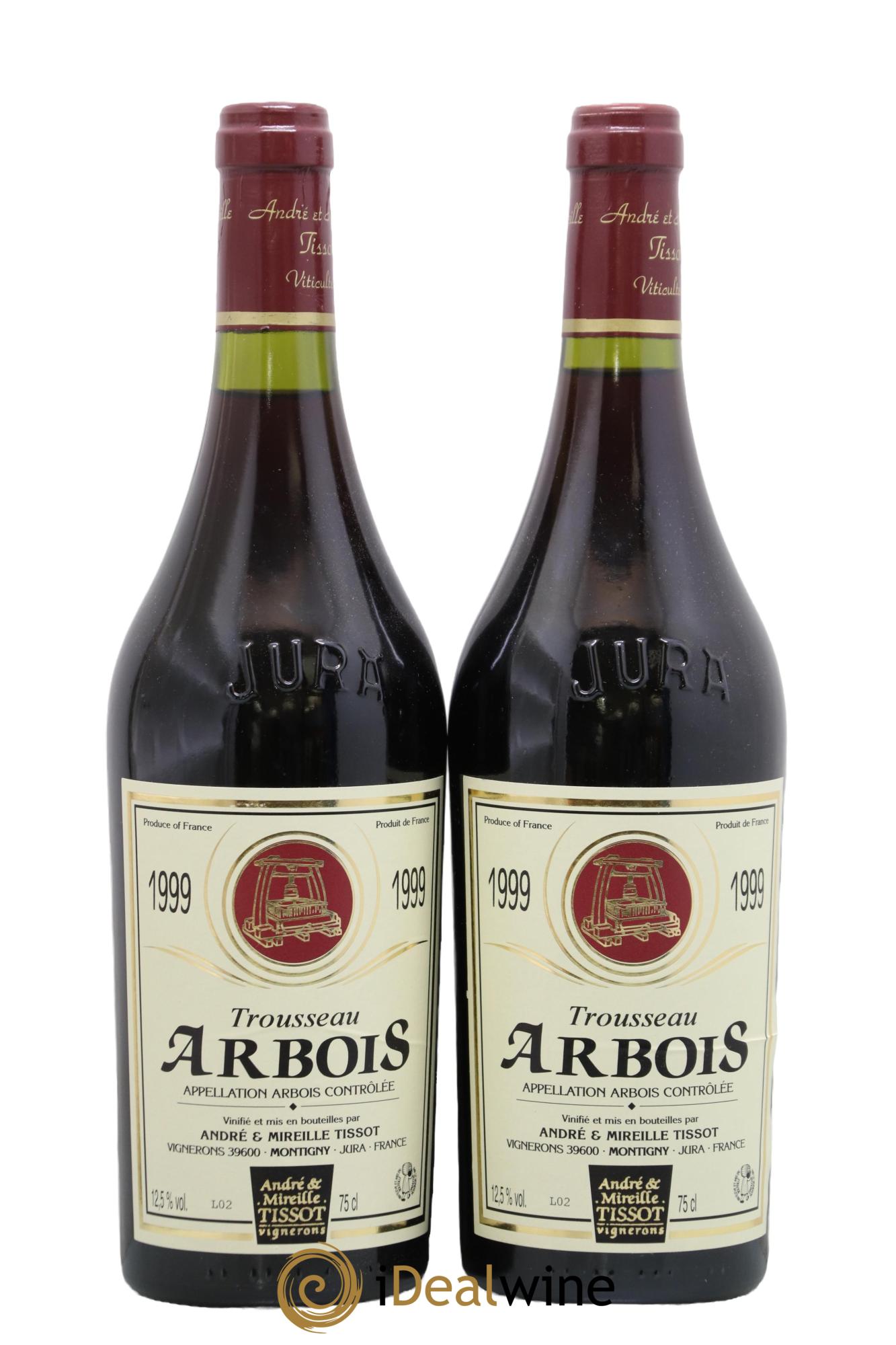 Arbois Trousseau Singulier Bénédicte et Stéphane Tissot 1999 - Lot of 2 bottles - 0
