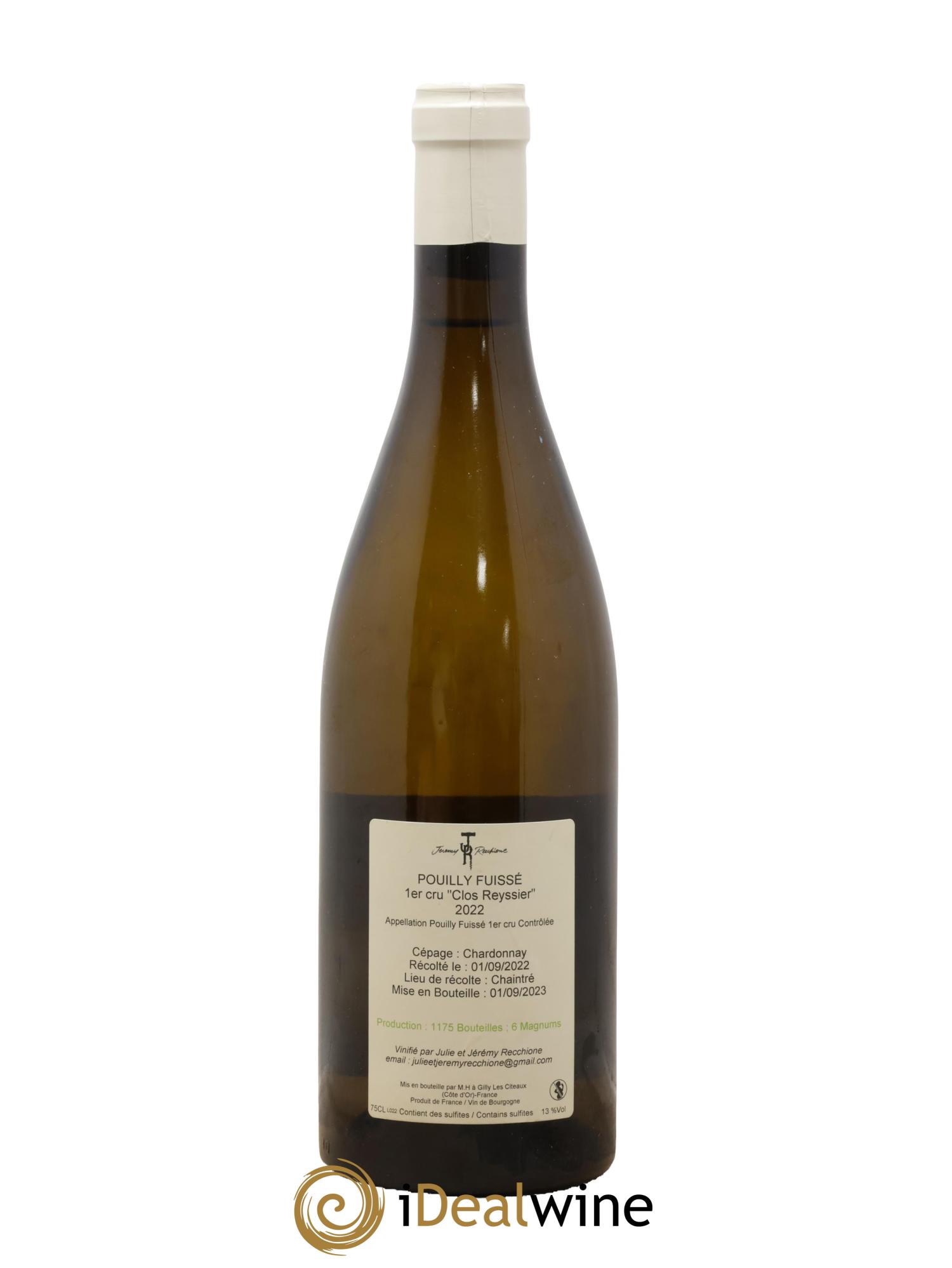 Pouilly-Fuissé Clos Reyssier Jeremy Recchione 2022 - Lotto di 1 bottiglia - 1