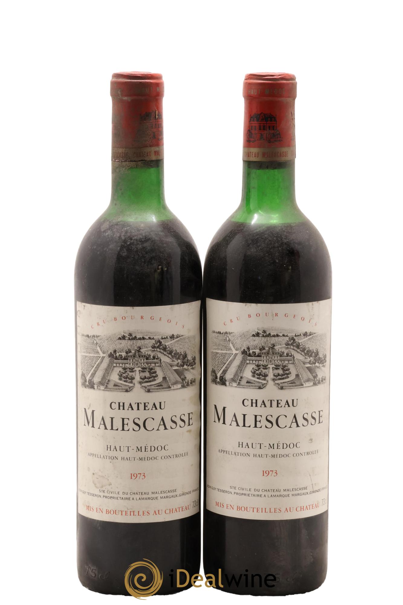 Château Malescasse Cru Bourgeois Exceptionnel 1973 - Lot de 2 bouteilles - 0