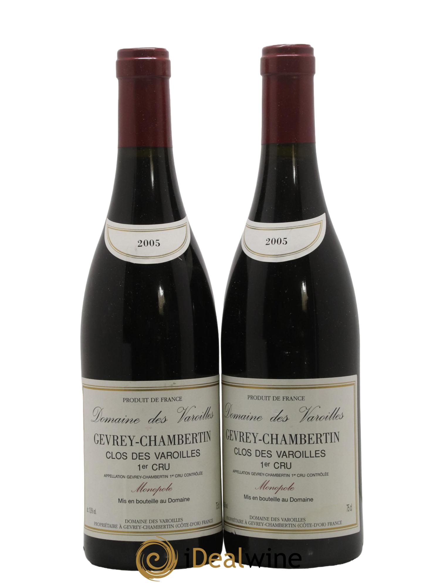 Gevrey-Chambertin 1er Cru Clos des Varoilles Monopole Varoilles (Domaine des) 2005 - Lot de 2 bouteilles - 0