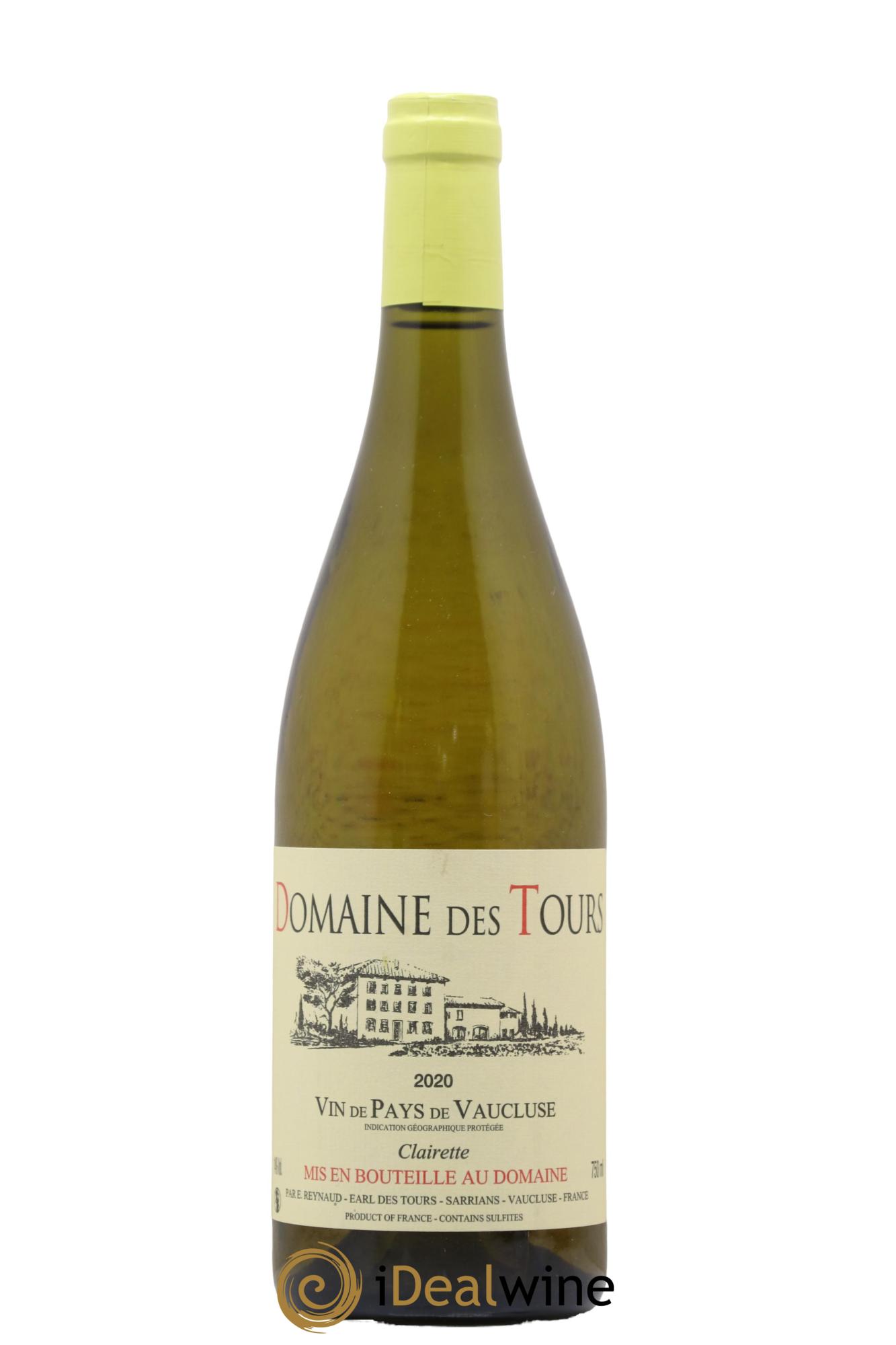 Vaucluse Clairette Domaine des Tours 2020 - Lot de 1 bouteille - 0