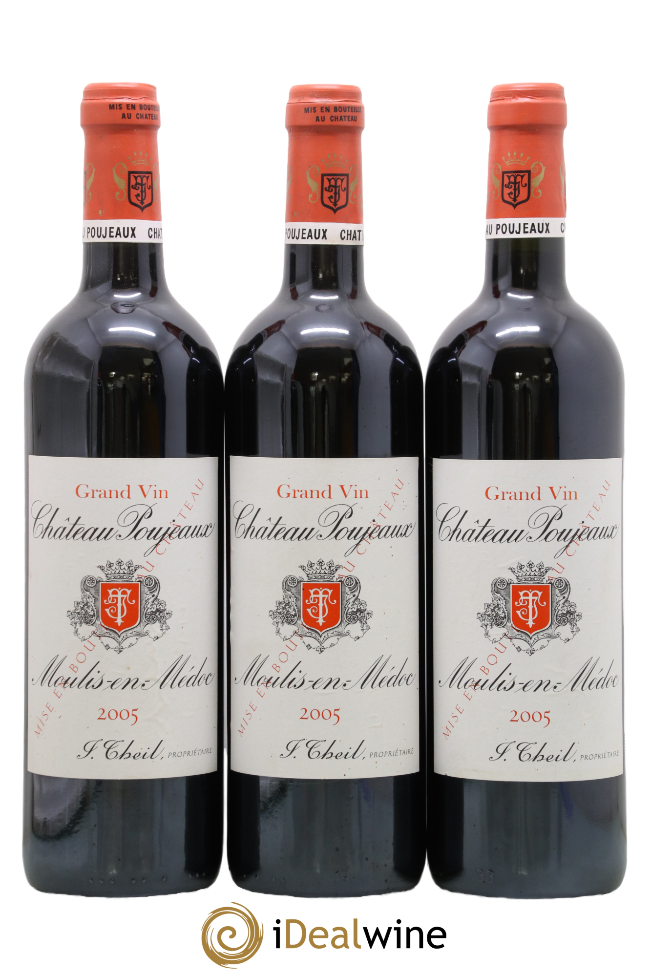 Château Poujeaux 2005 - Lot de 3 bouteilles - 0