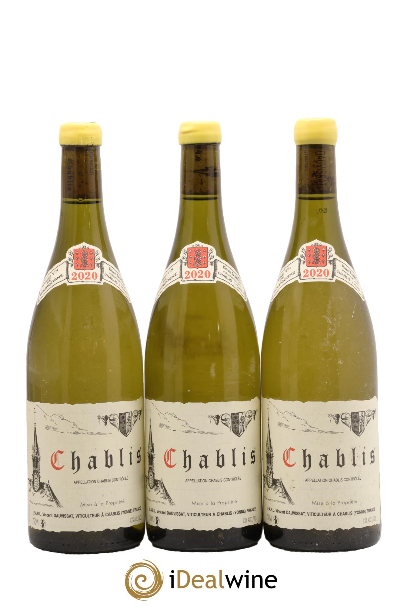Chablis Vincent Dauvissat (Domaine) 2020 - Lot of 3 bottles - 0