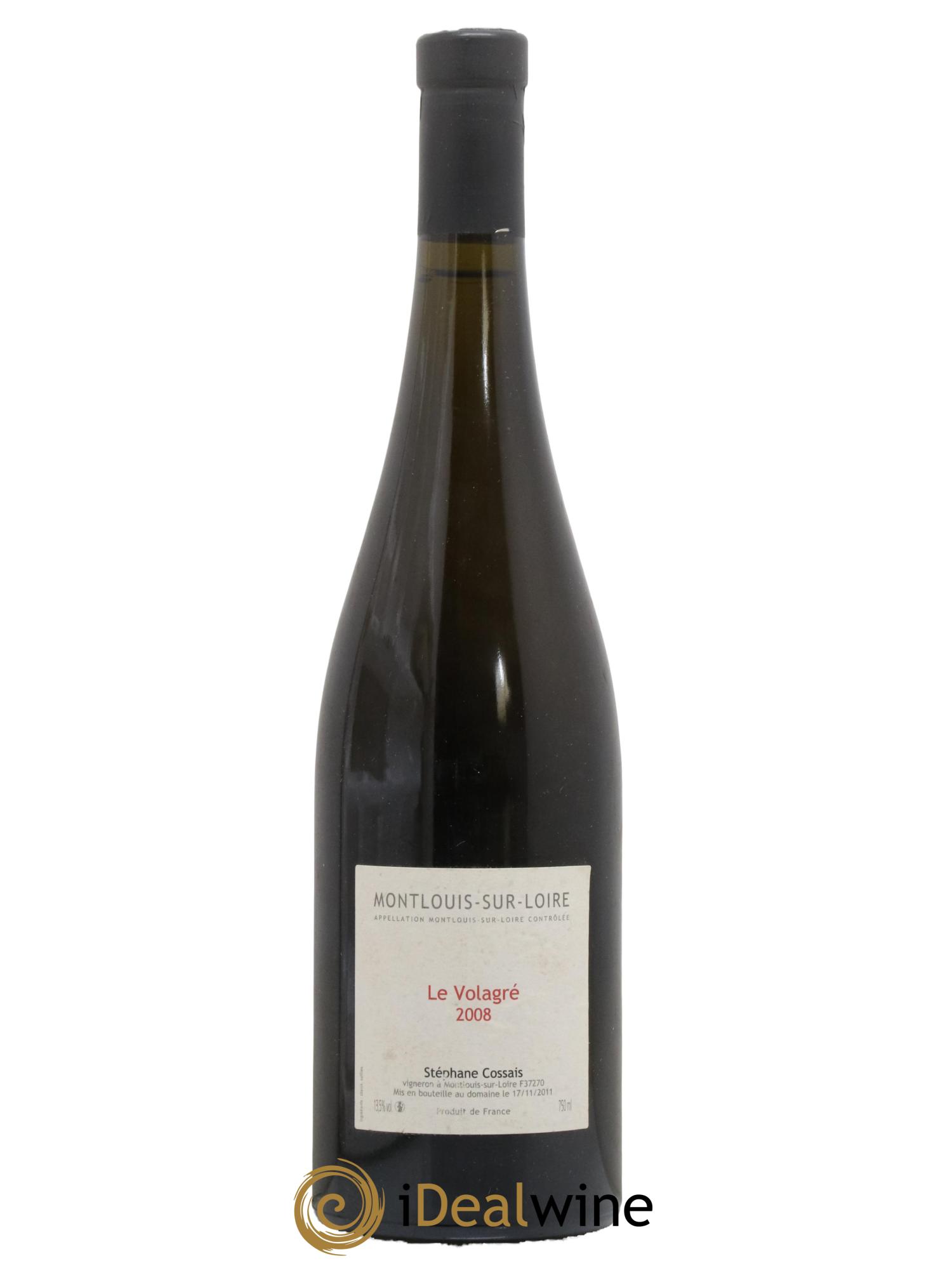 Montlouis-sur-Loire Le Volagré Stéphane Cossais 2008 - Lot de 1 bouteille - 0