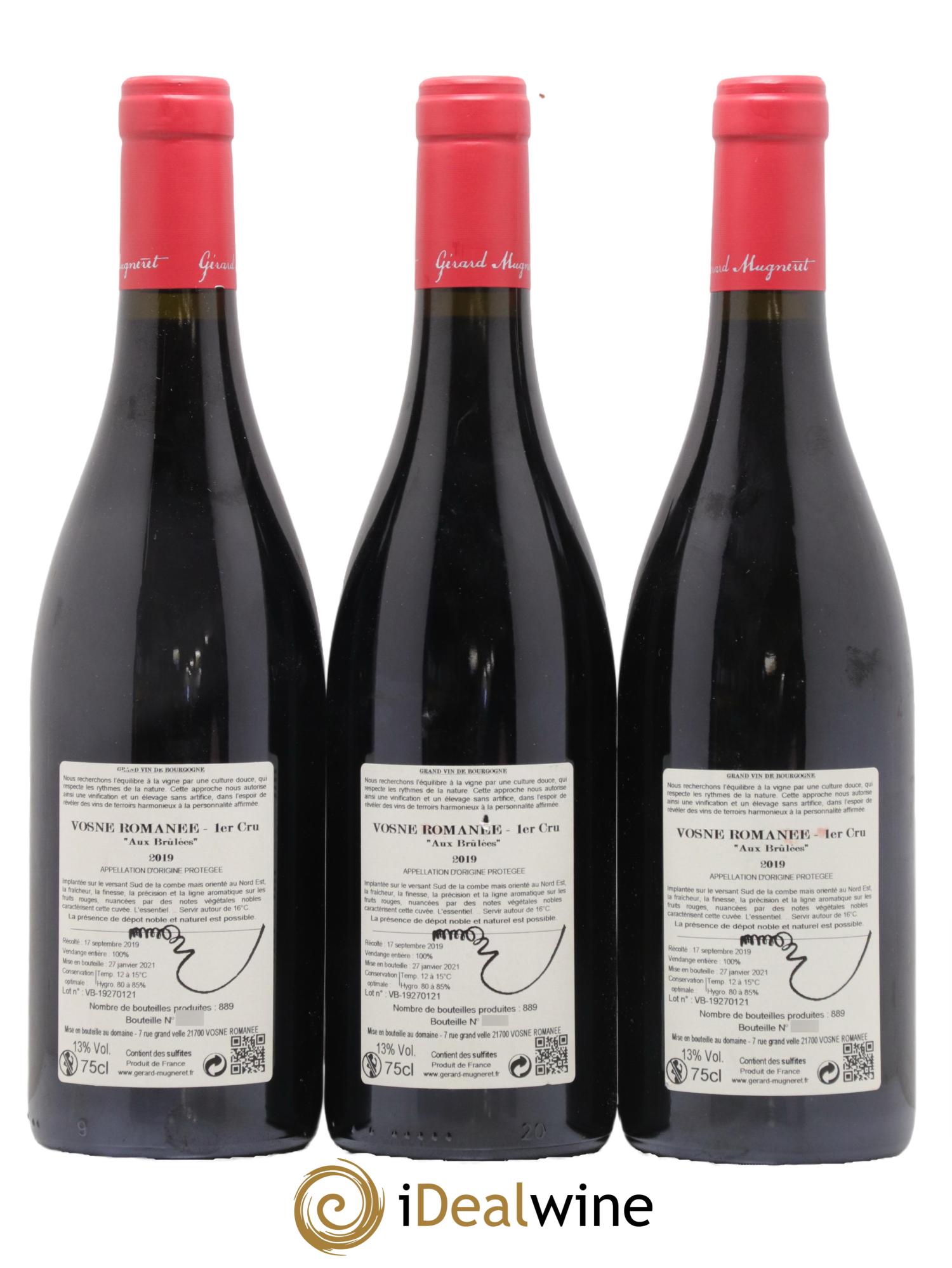 Vosne-Romanée 1er Cru Les Brulées Gérard Mugneret 2019 - Lot de 3 bouteilles - 1