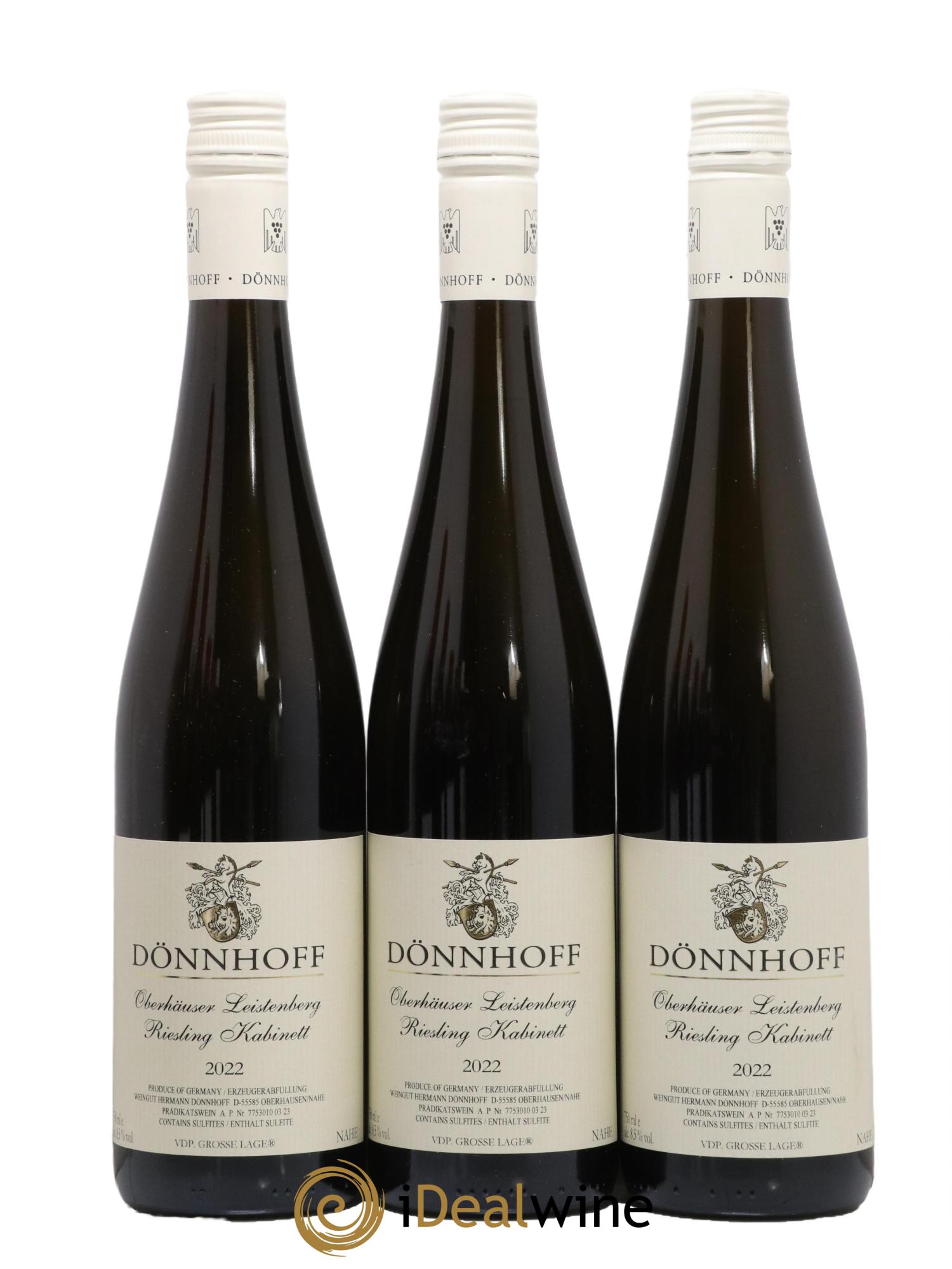 Allemagne Nahe Riesling Kabinett Oberhauser Leistenberg Donnhof 2022 - Lot de 3 bouteilles - 0
