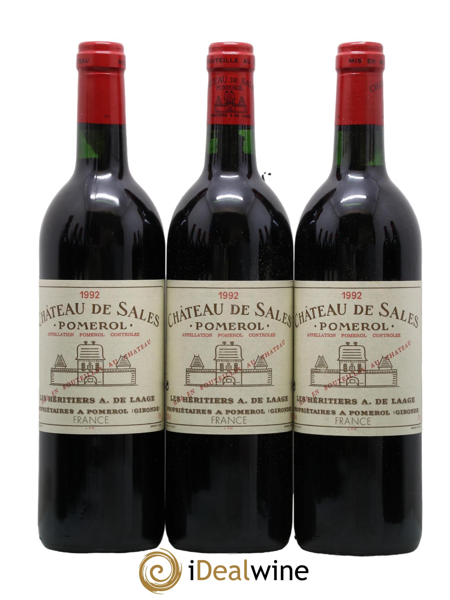 Château de Sales 1992 - Posten von 12 Flaschen - 2