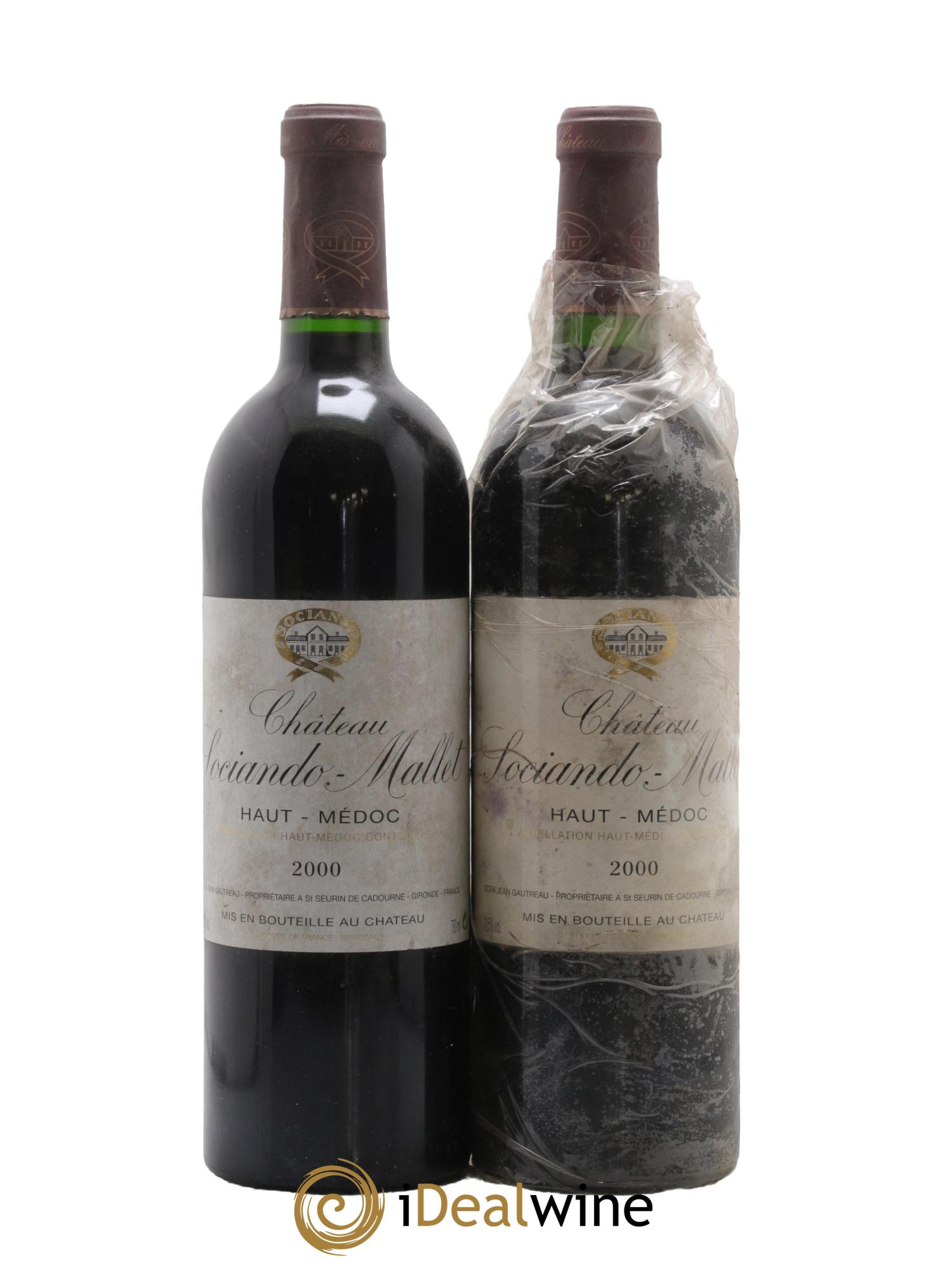 Château Sociando Mallet 2000 - Lotto di 2 bottiglie - 0