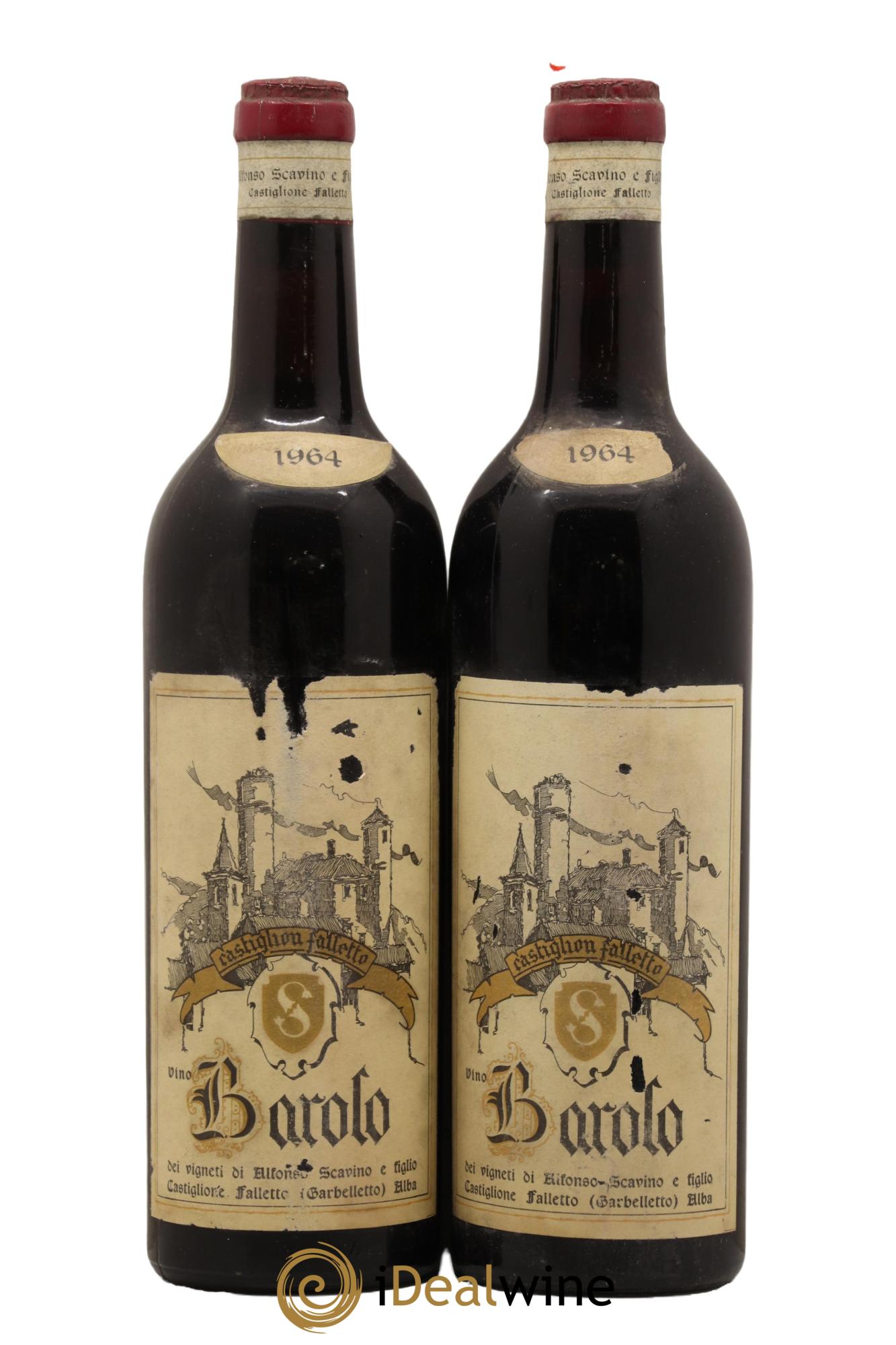Barolo Castiglione Falleto Scavino Alfonson 1964 - Lot de 2 bouteilles - 0