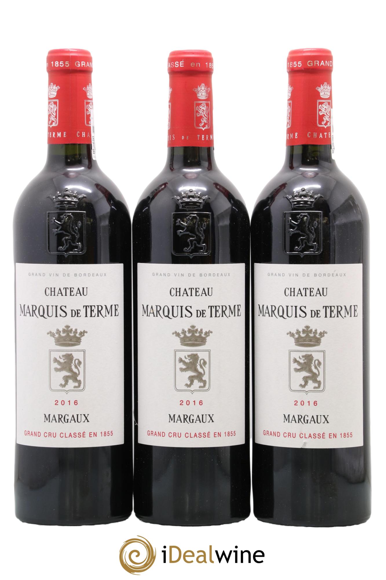 Château Marquis de Terme 4ème Grand Cru Classé 2016 - Lot of 3 bottles - 0