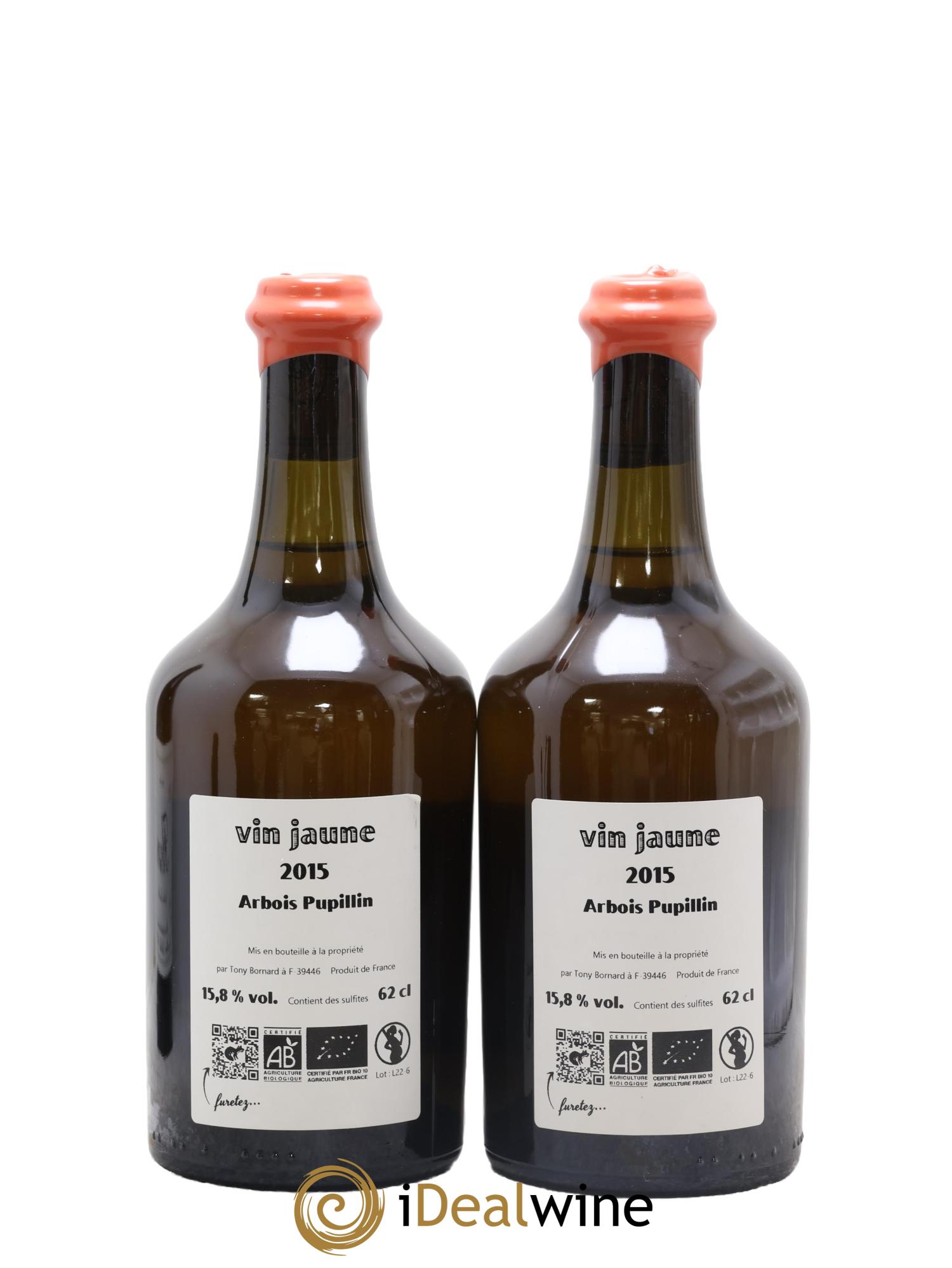 Arbois-Pupillin Vin Jaune Bornard 2015 - Lotto di 2 bottiglie - 1