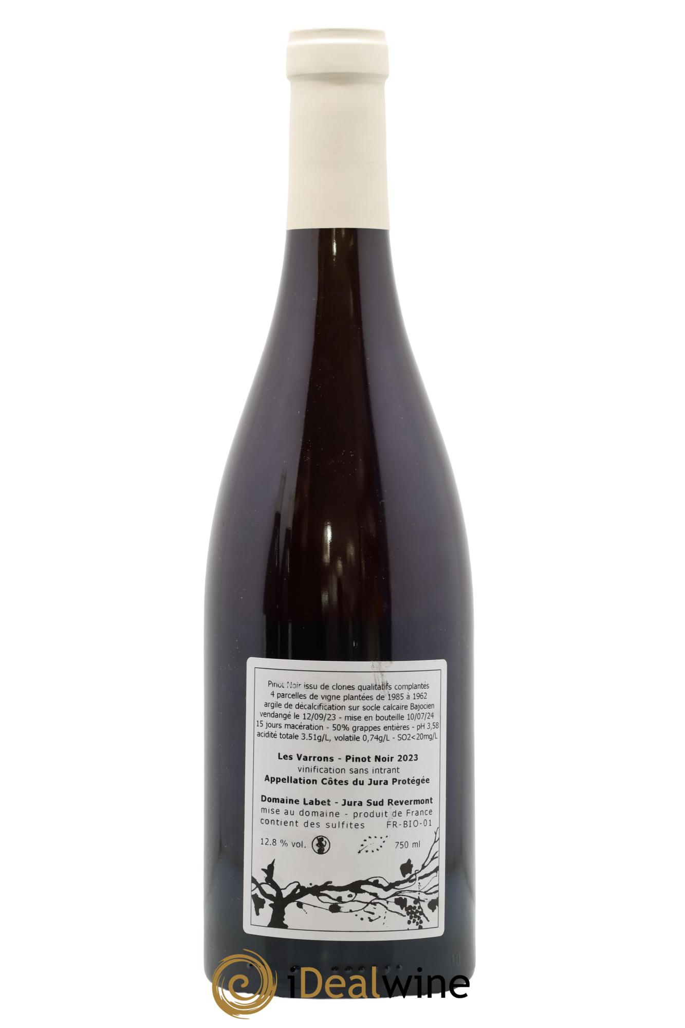 Côtes du Jura Pinot Noir Les Varrons Sélection Clonale Romain - Julien - Charline Labet 2023 - Lotto di 1 bottiglia - 1