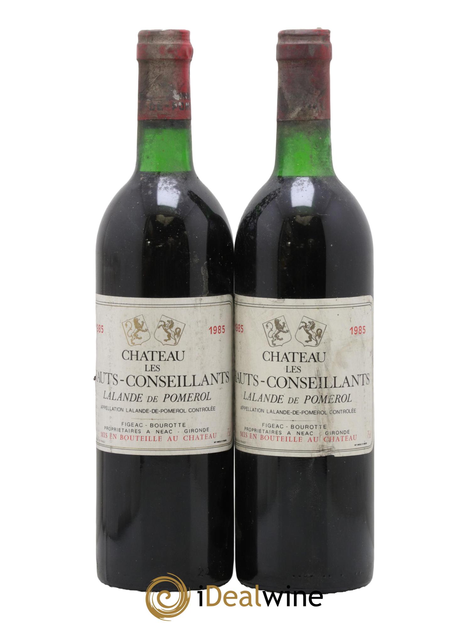 Lalande-de-Pomerol Château Les Hauts Conseillants 1985 - Lot de 2 bouteilles - 0