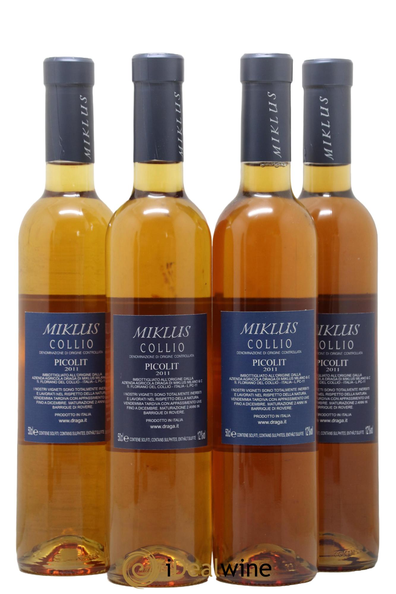 Italie Collio DOC Picolit Azienda Agricola Graga Miklus 2011 - Lotto di 4 formati 50cl - 1