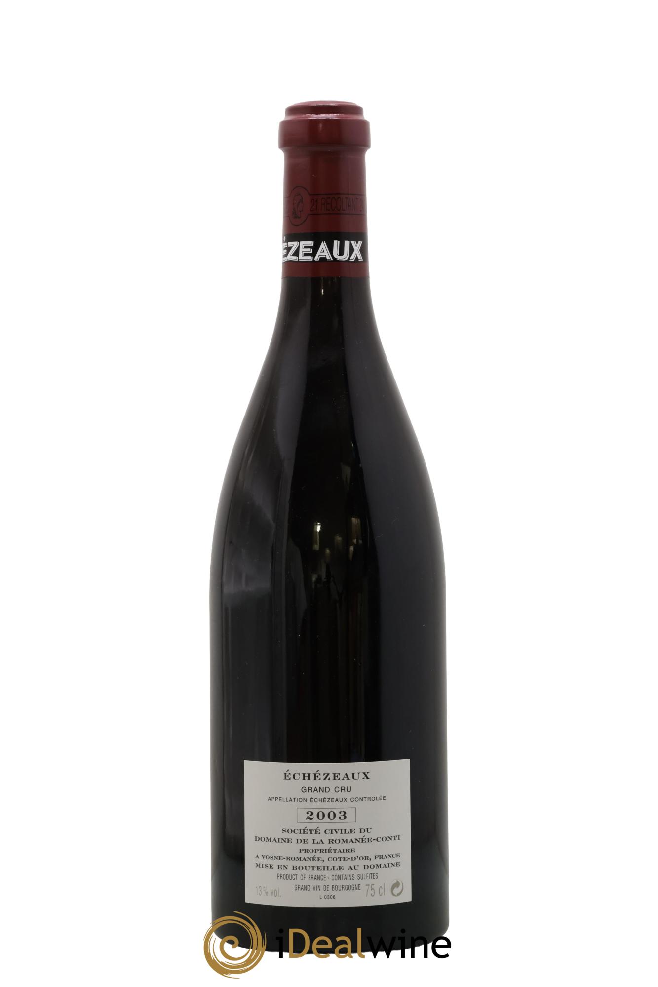 Echezeaux Grand Cru Domaine de la Romanée-Conti 2003 - Lot de 1 bouteille - 1