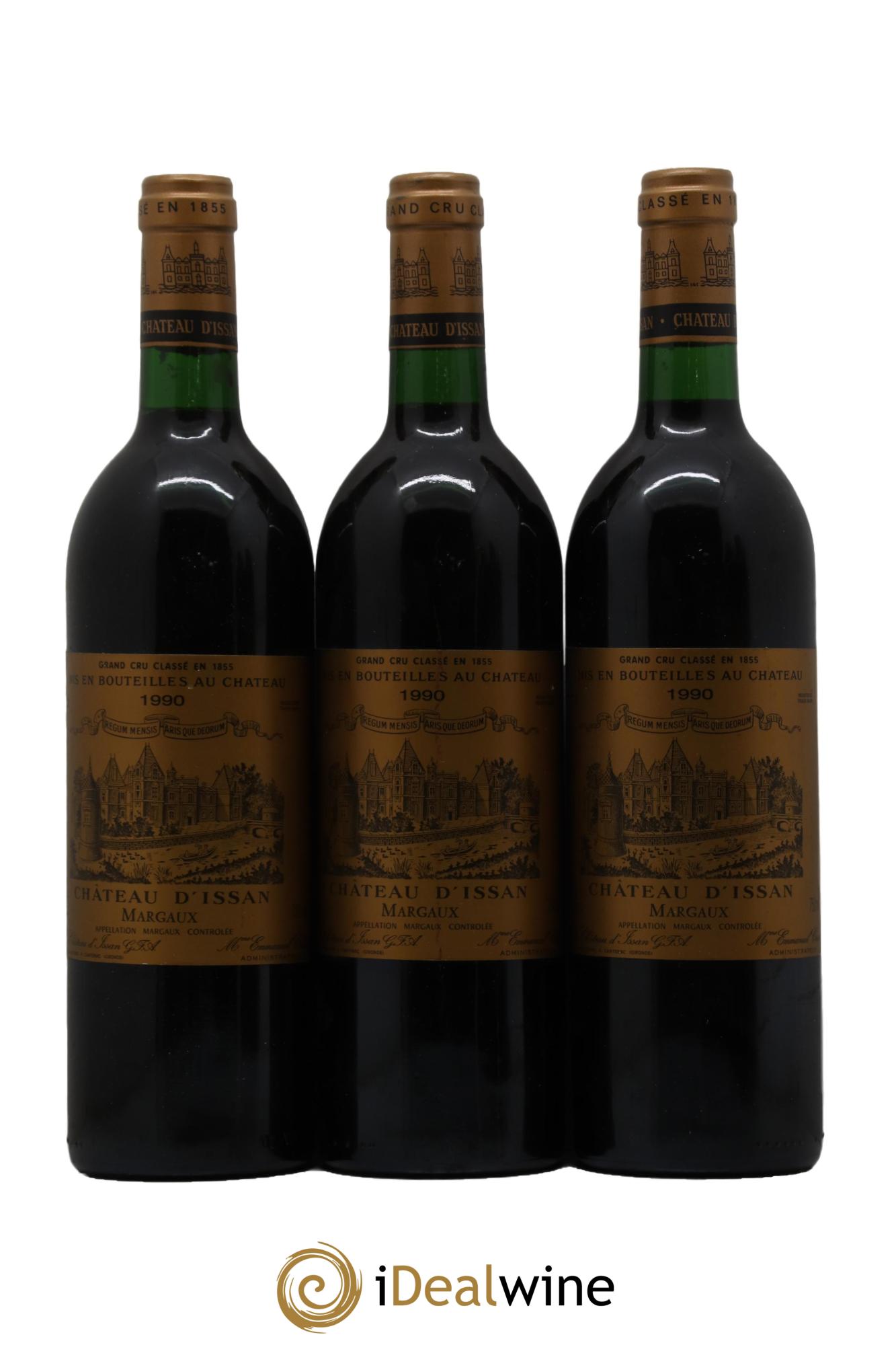 Château d'Issan 3ème Grand Cru Classé 1990 - Lot de 3 bouteilles - 0