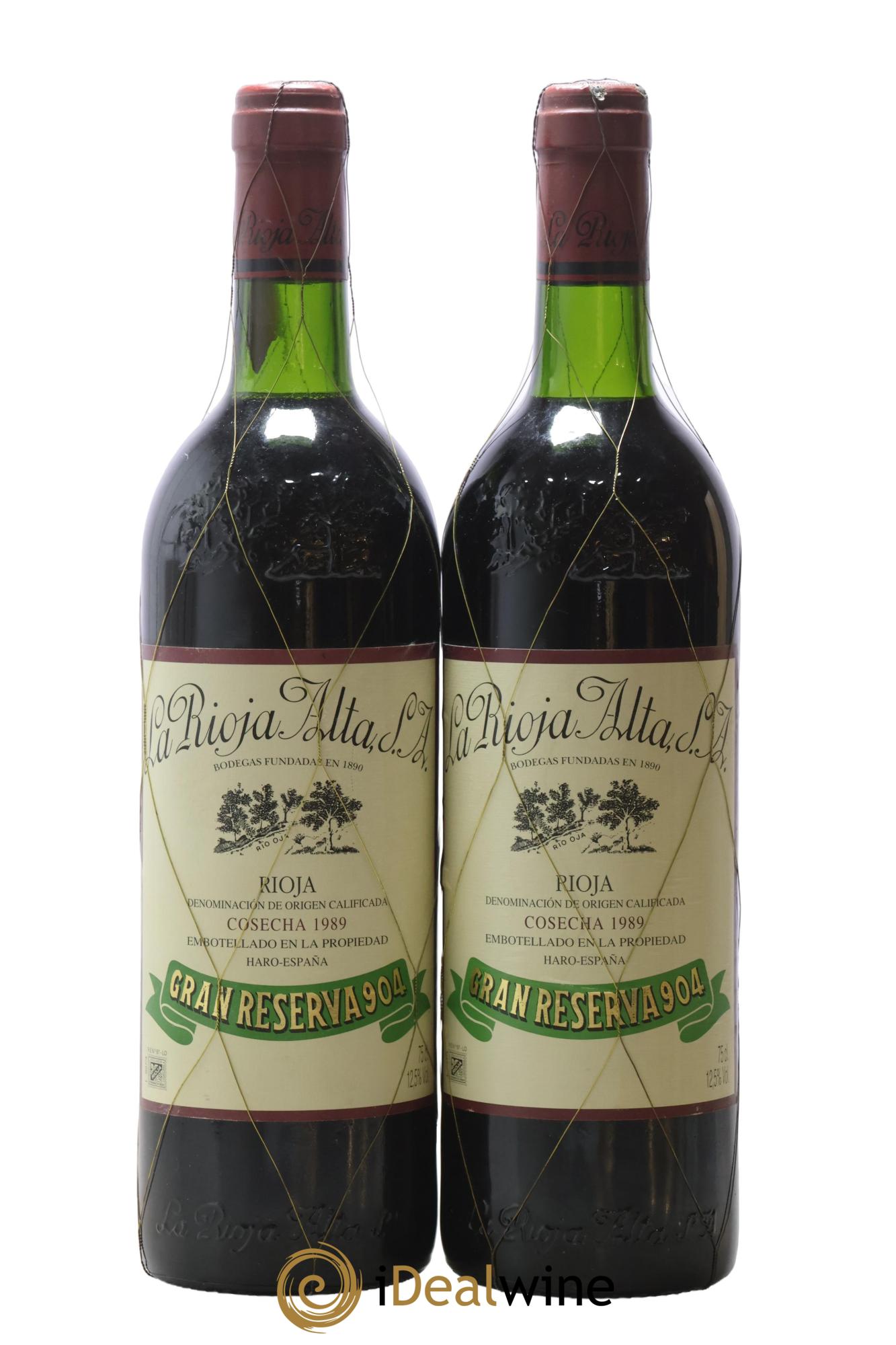 Rioja DOCa Gran Reserva 904 La Rioja Alta 1989 - Lotto di 2 bottiglie - 0