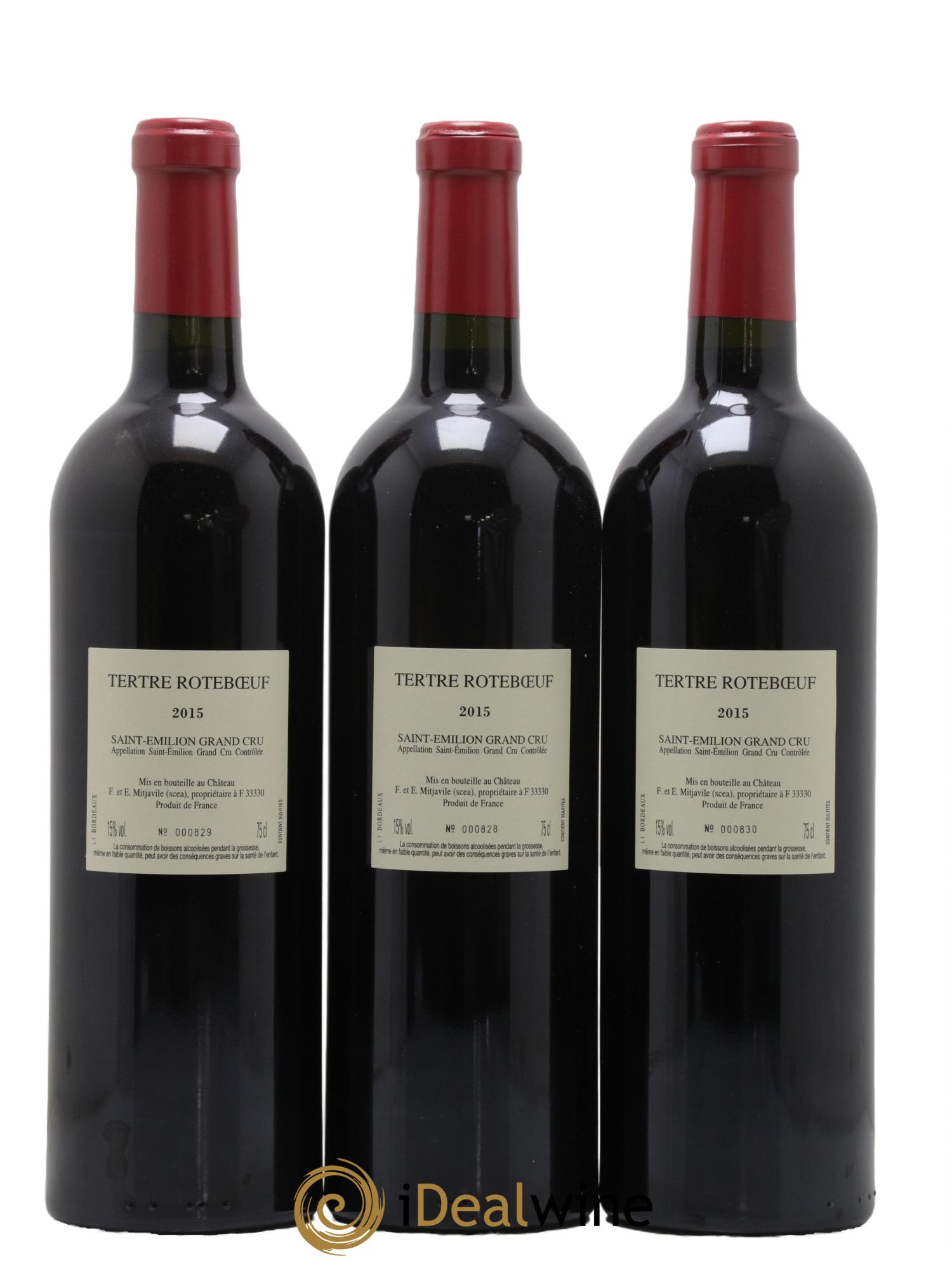Château Tertre Roteboeuf 2015 - Lot of 3 bottles - 1