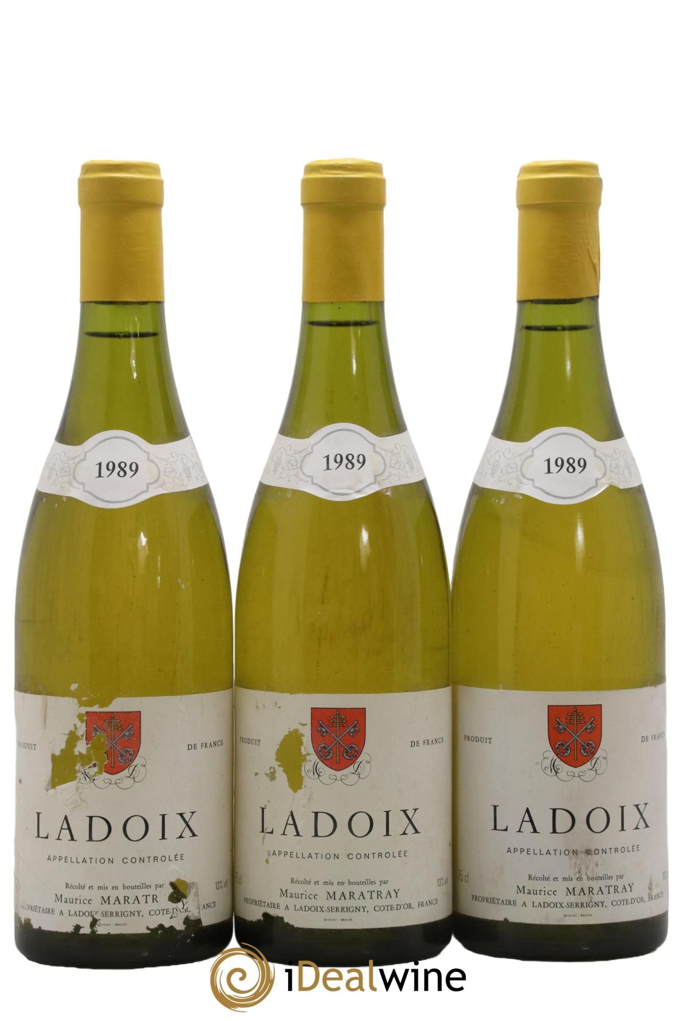 Ladoix Domaine Maurice Maratray 1989 - Lot de 3 bouteilles - 0