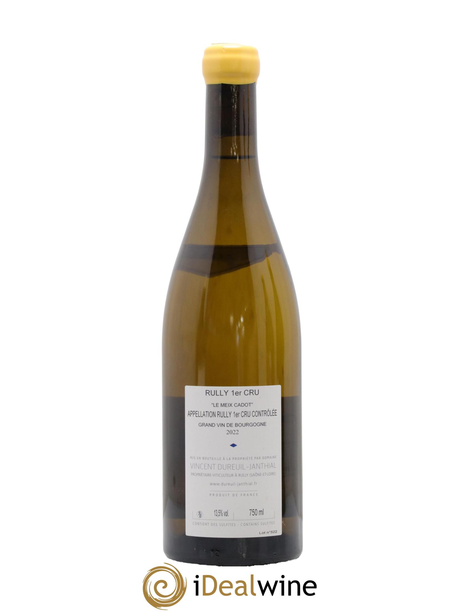 Rully 1er Cru Le Meix Cadot Vincent Dureuil-Janthial 2022 - Posten von 1 Flasche - 1