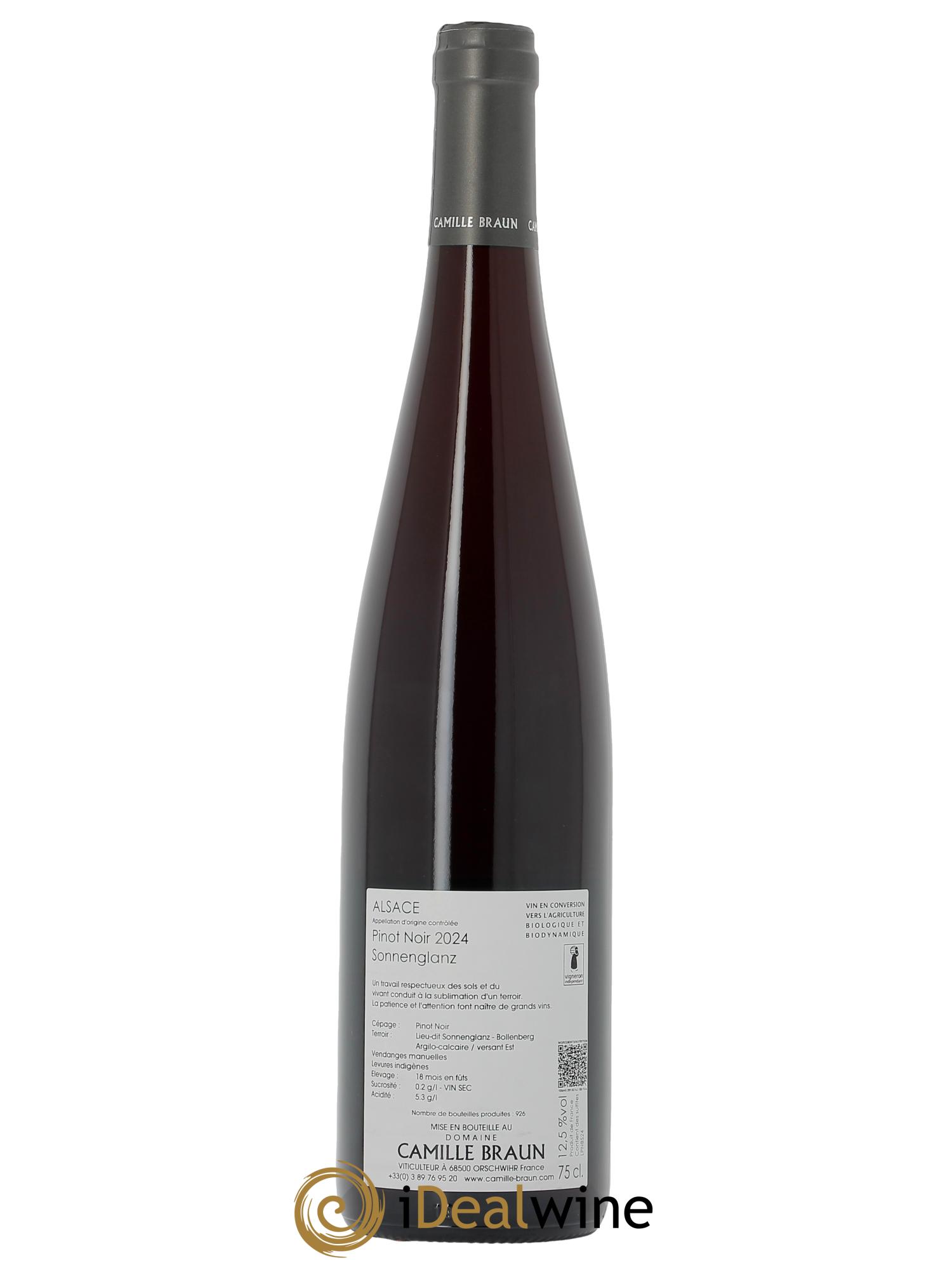 Alsace Pinot Noir Bollenberg Sonnenglanz Camille Braun (Domaine)  2024 - Lot of 1 bottle - 1