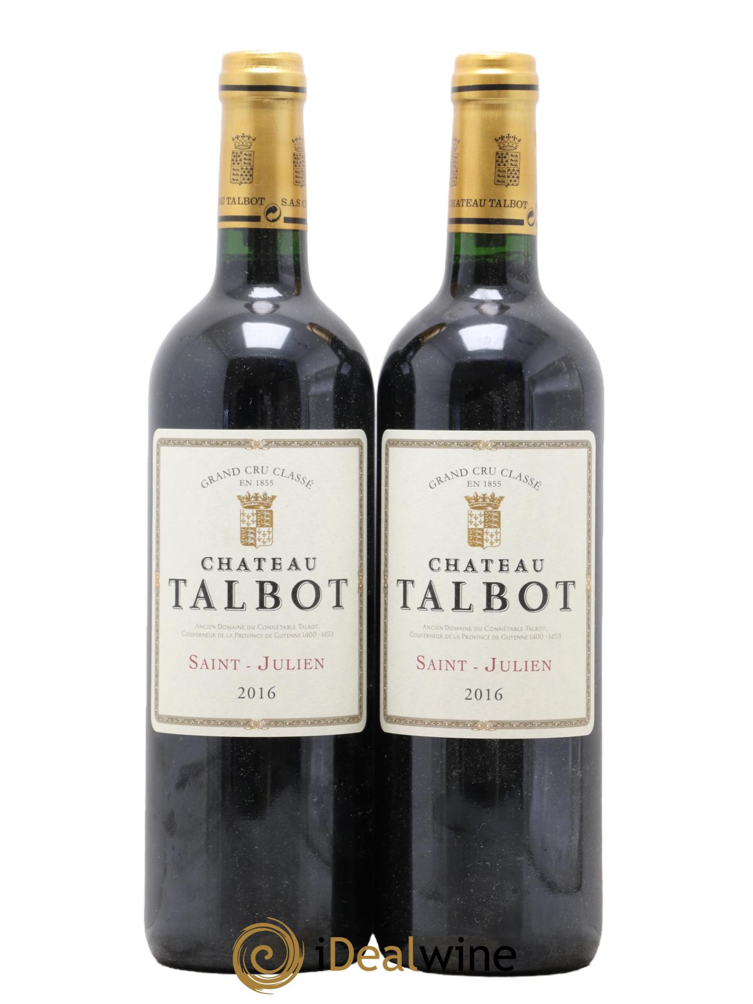 Château Talbot 4ème Grand Cru Classé 2016 - Lot de 2 bouteilles - 0