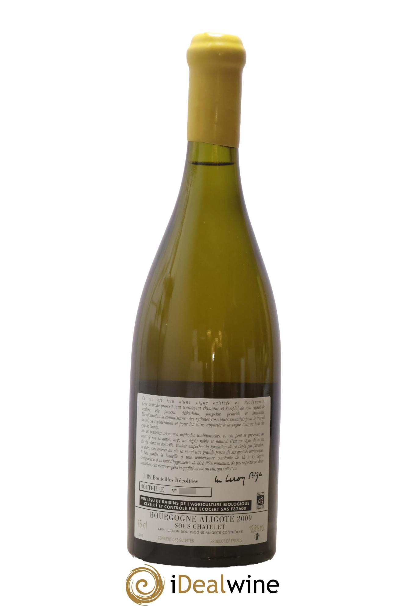 Bourgogne Aligoté Sous Chatelet d'Auvenay (Domaine) 2009 - Lotto di 1 bottiglia - 1