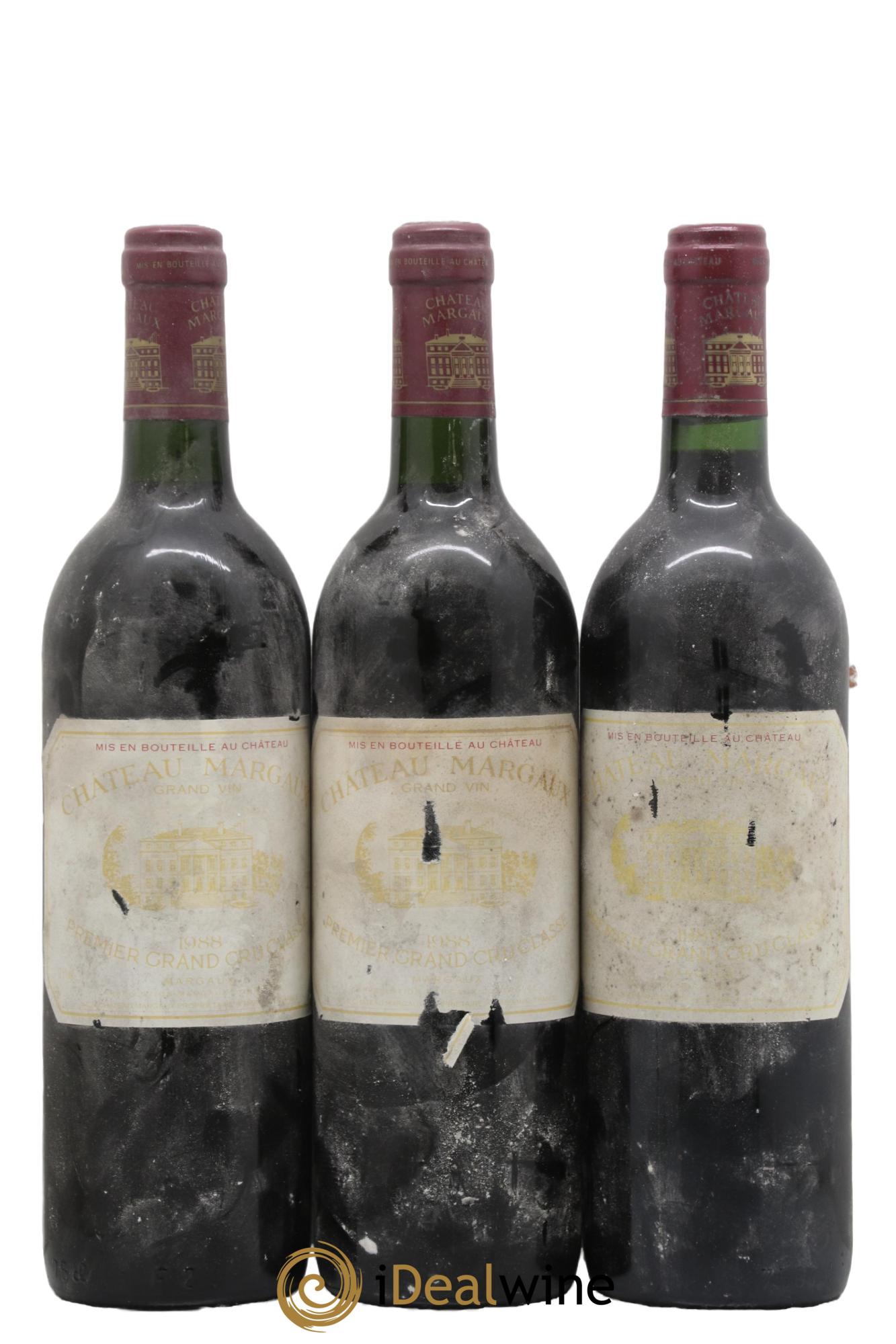 Château Margaux 1er Grand Cru Classé 1988 - Posten von 3 Flaschen - 0