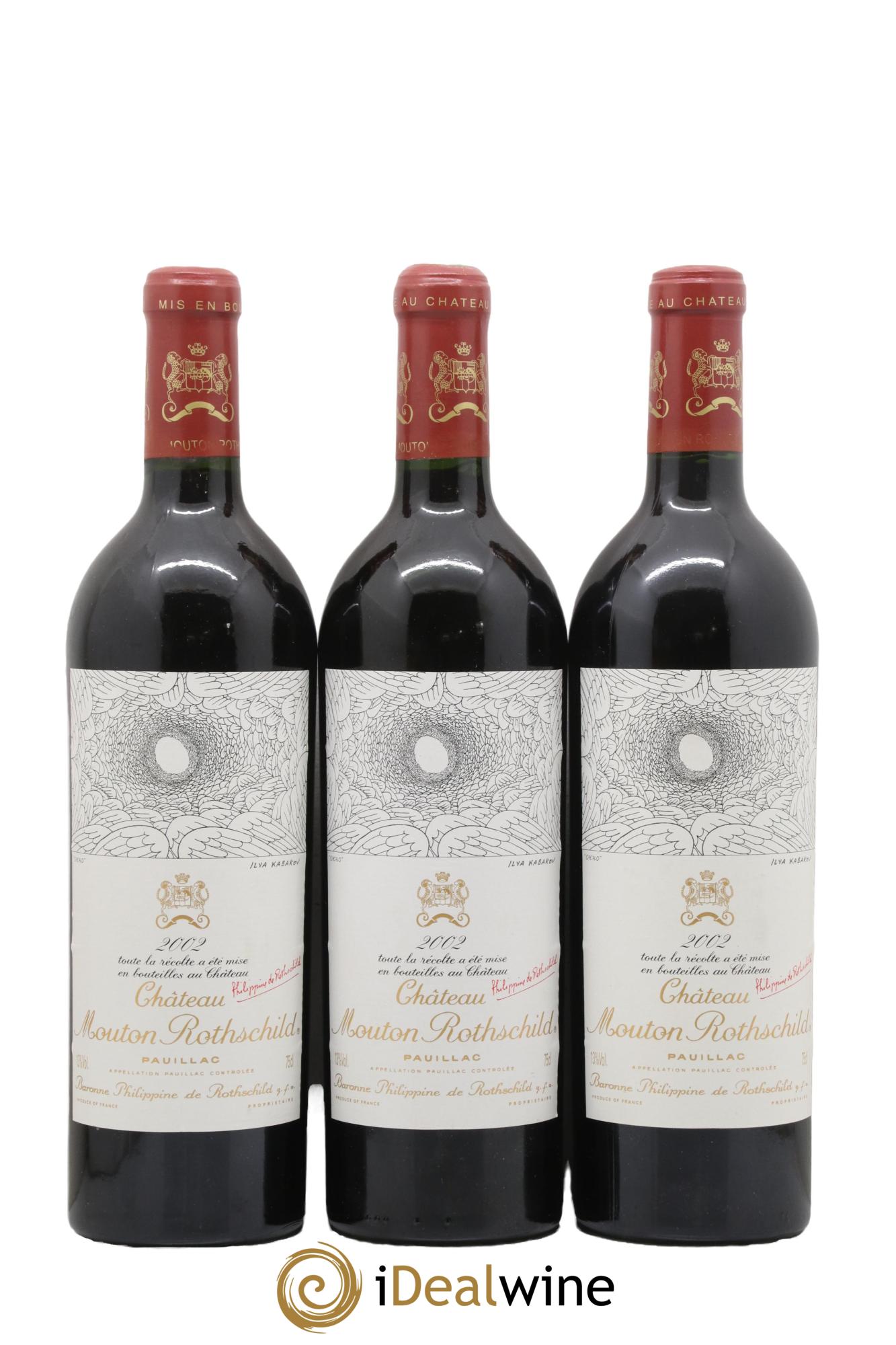 Château Mouton Rothschild 1er Grand Cru Classé 2002 - Posten von 3 Flaschen - 0