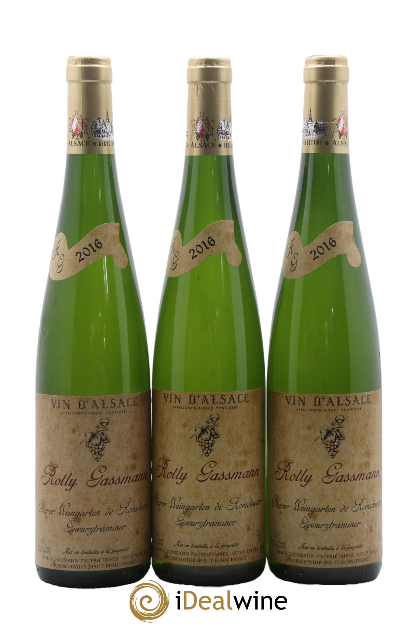 Alsace Gewürztraminer Oberer Weingarten De Rorschwihr Rolly-Gassmann 2016 - Lotto di 3 bottiglie - 0
