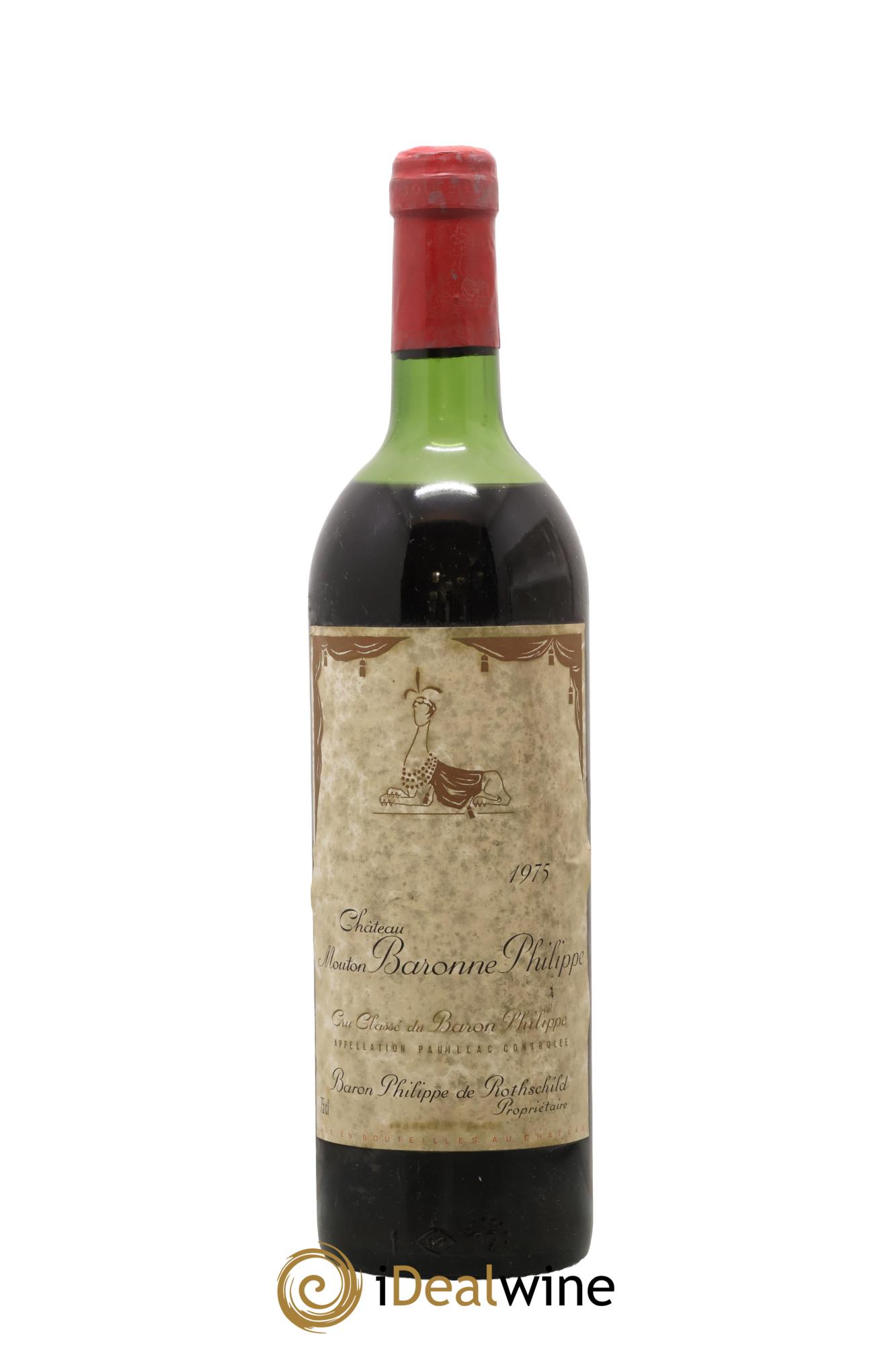 Château d' Armailhac - Mouton Baron(ne) Philippe 5ème Grand Cru Classé 1975 - Lot de 1 bouteille - 0