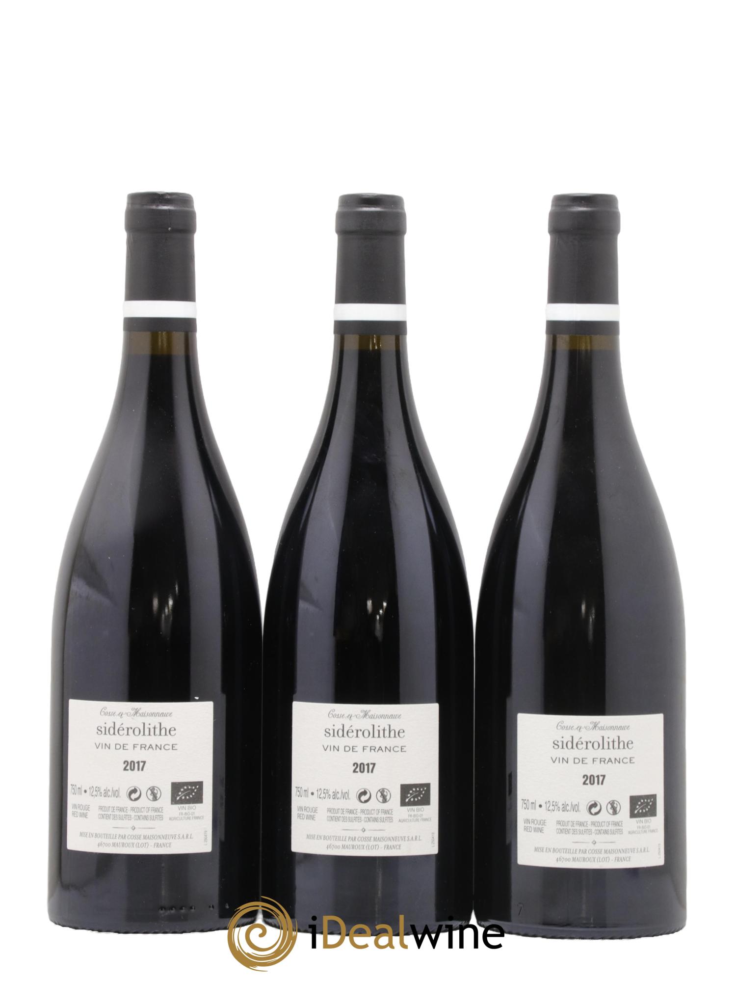 Vin de France Siderolithe Cosse-Maisonneuve (Domaine)  2017 - Lotto di 3 bottiglie - 1