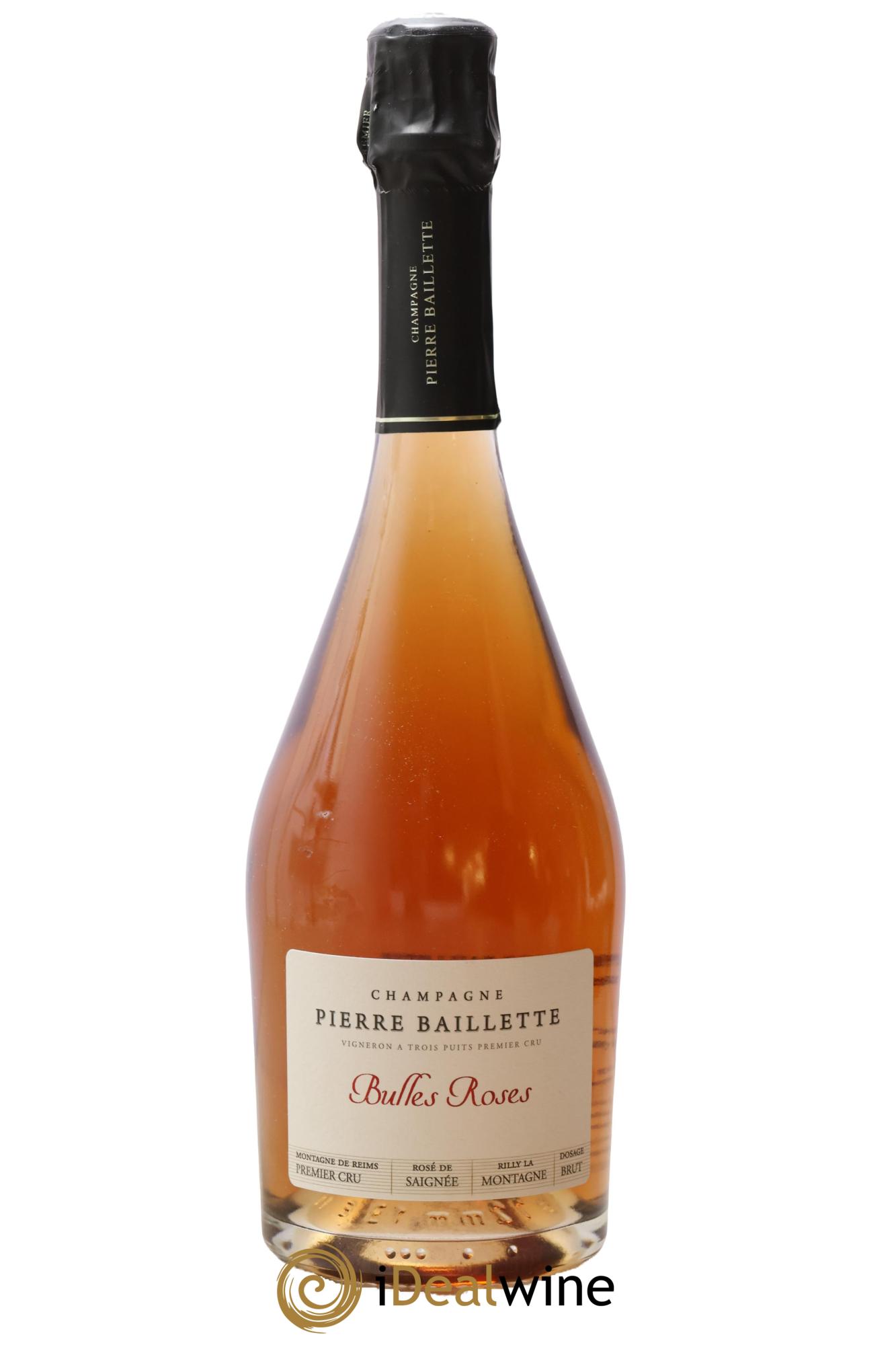 Champagne - Premier Cru Brut Bulles Roses Pierre Baillette 2015 - Lot de 1 bouteille - 0