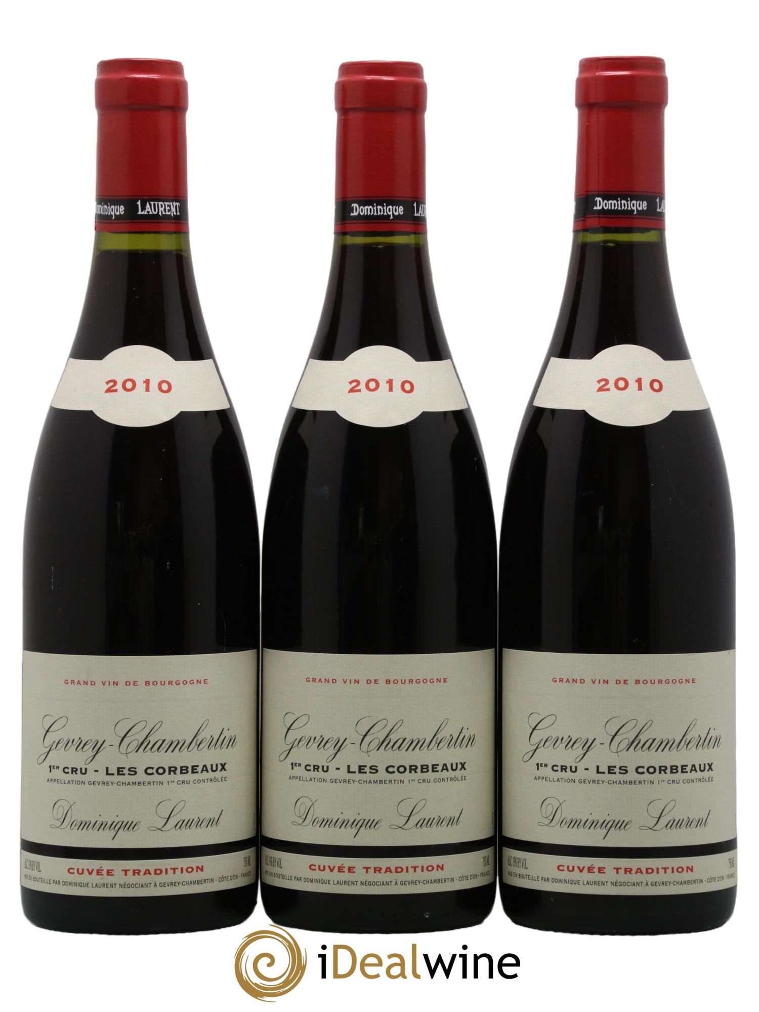 Gevrey-Chambertin 1er Cru Les Corbeaux Cuvée Tradition Dominique Laurent 2010 - Lot de 3 bouteilles - 0