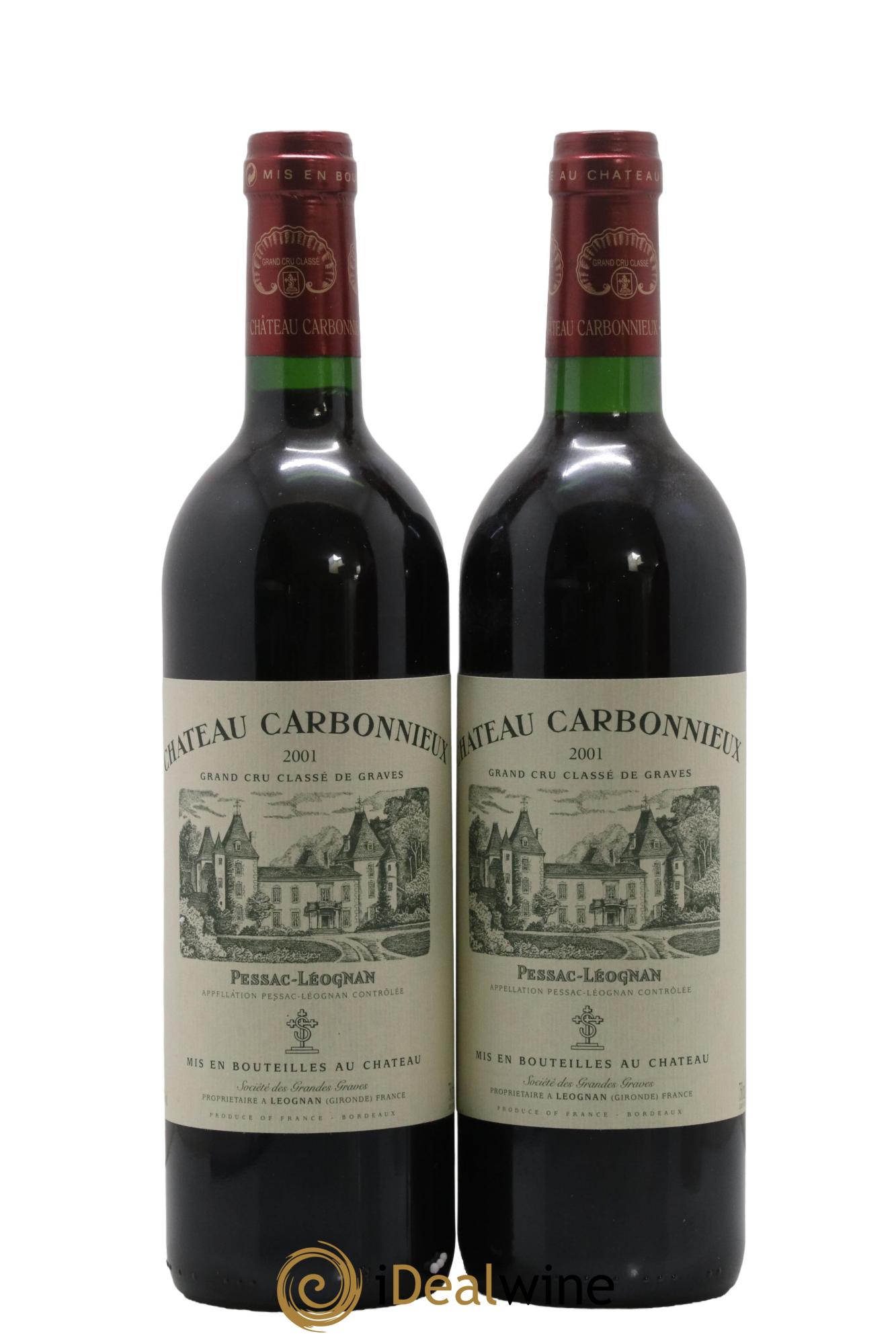 Château Carbonnieux Cru Classé de Graves 2001 - Lot de 2 bouteilles - 0