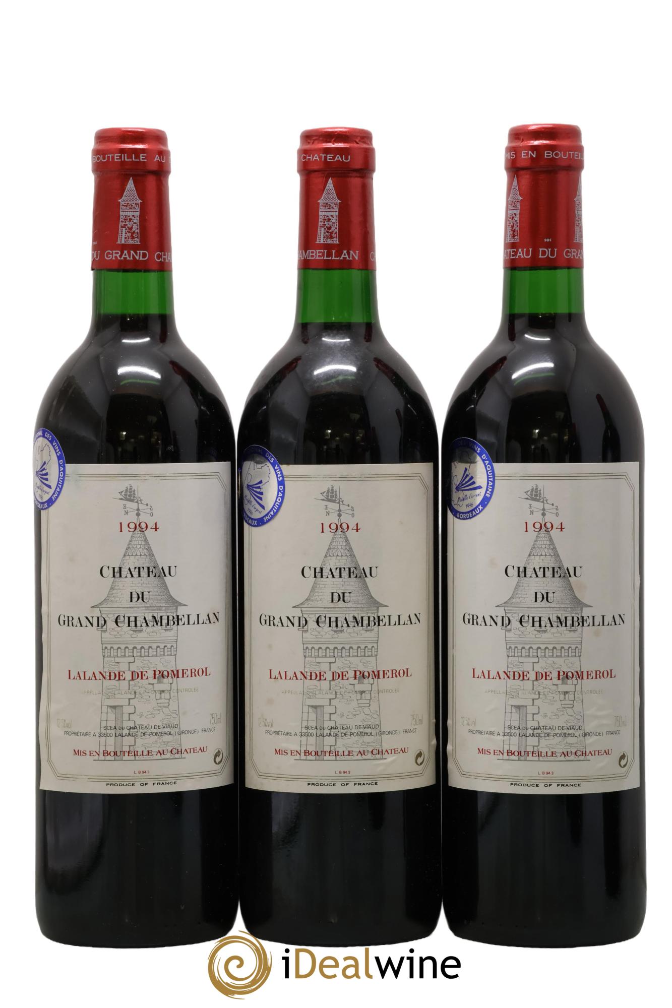Lalande-de-Pomerol Château Du Grand Chambellan 1994 - Lot de 3 bouteilles - 0