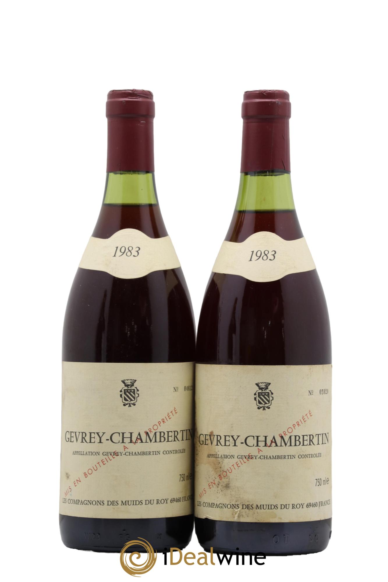 Gevrey-Chambertin Les Compagnons des Muids du Roy 1983 - Lot de 2 bouteilles - 0