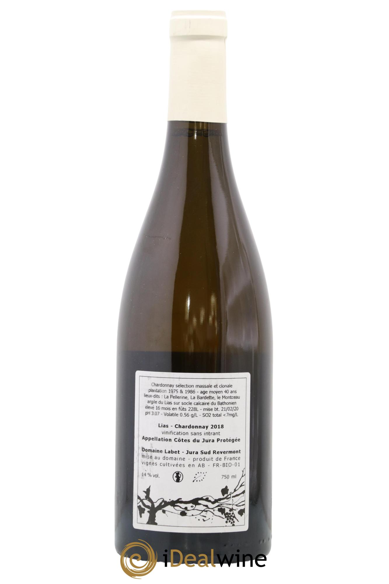 Côtes du Jura Chardonnay Lias Romain - Julien - Charline Labet 2018 - Lot of 1 bottle - 1