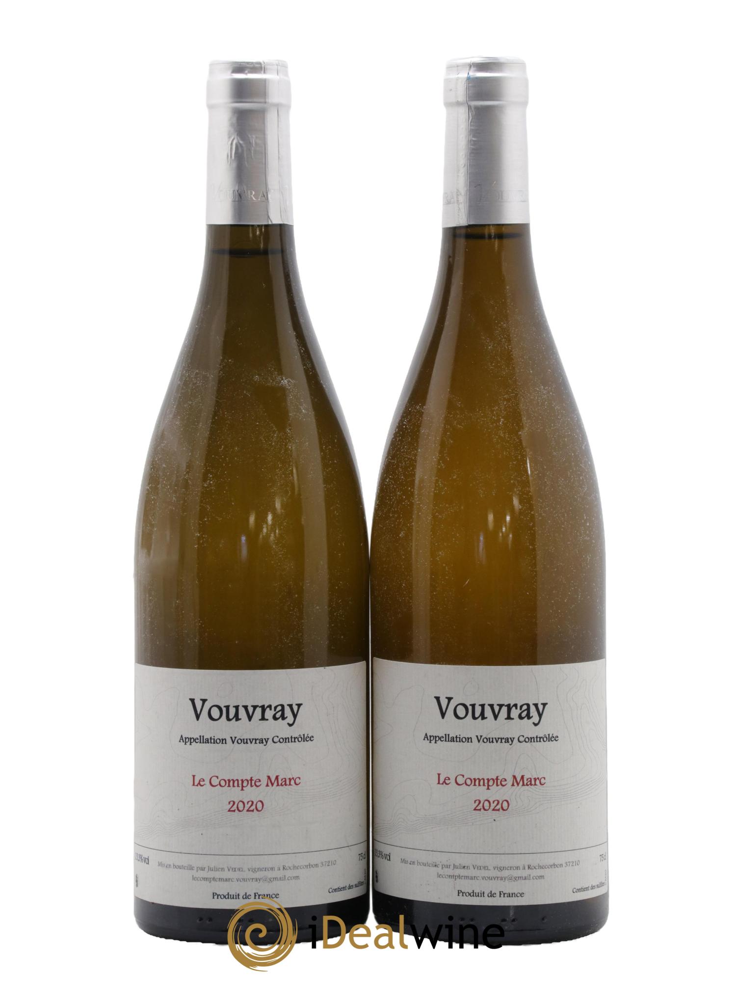Vouvray Le Compte Marc Julien Vedel 2020 - Lot de 2 bouteilles - 0