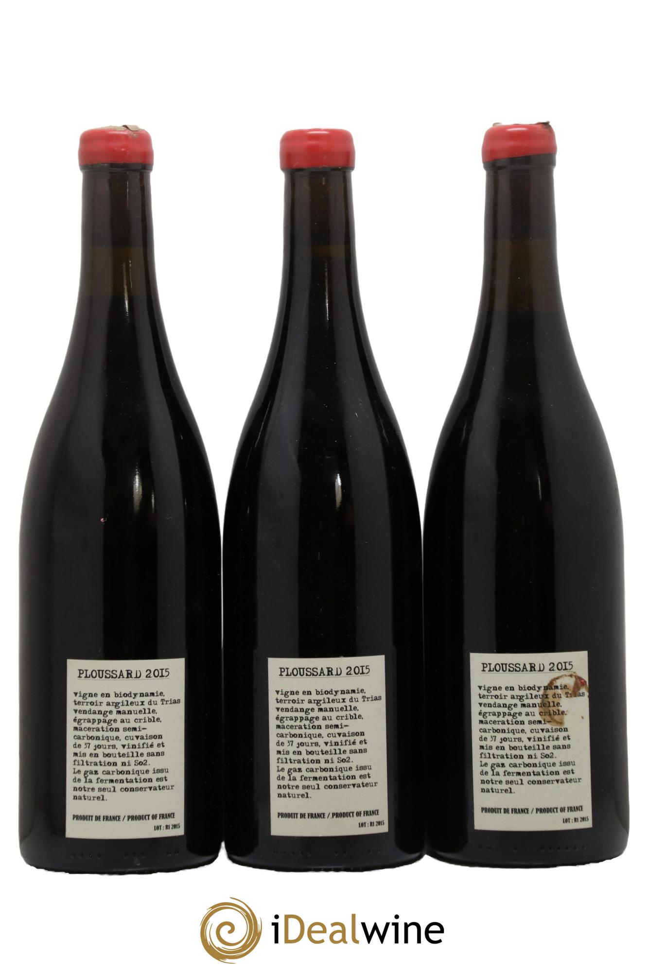 Arbois Pupillin Ploussard Adeline Houillon & Renaud Bruyère  2015 - Lot of 3 bottles - 1