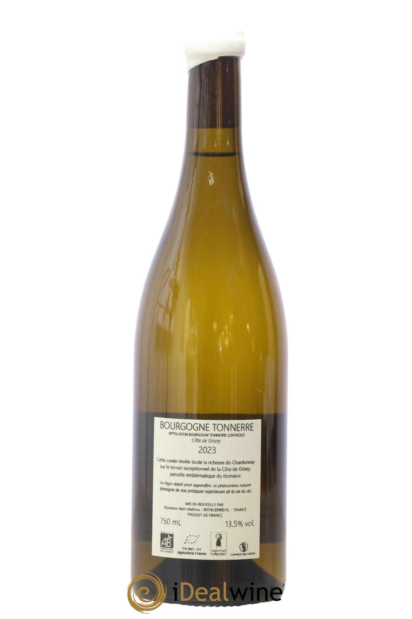 Bourgogne Tonnerre Côte De Grisey Domaine Alain Mathias 2023 - Lot de 1 bouteille - 1
