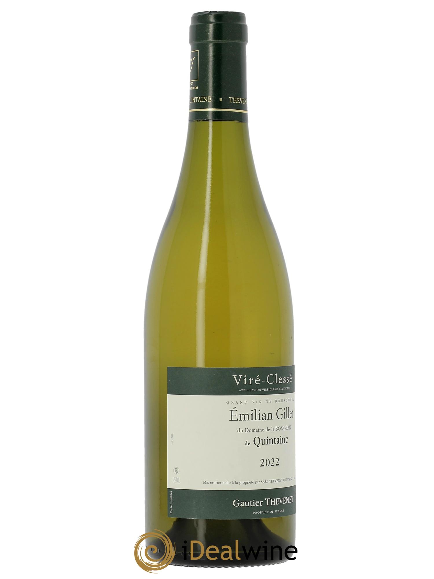 Viré-Clessé Quintaine Domaine de la Bongran (J.Thevenet)  2022 - Posten von 1 Flasche - 2