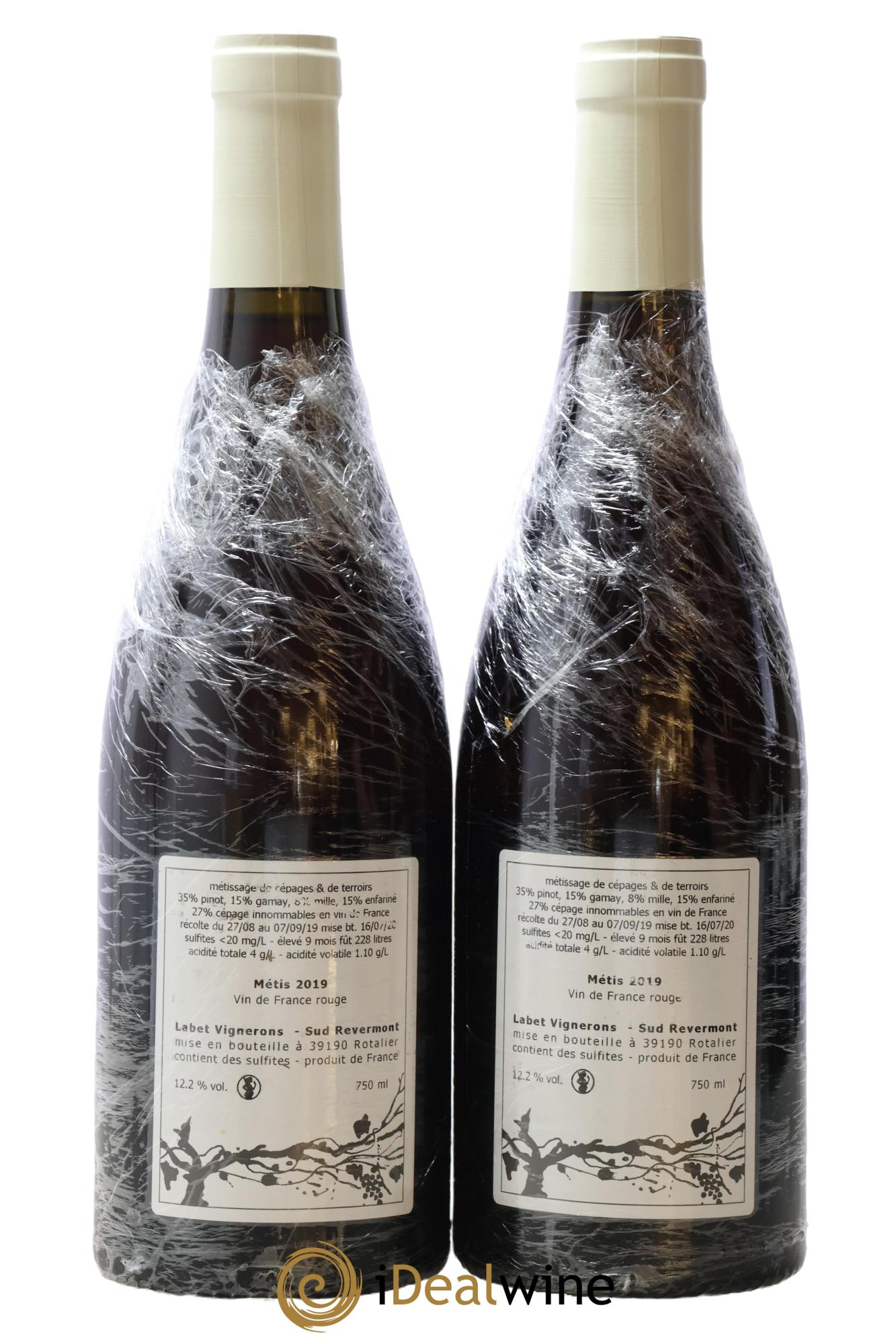 Vin de France Métis Romain - Julien  - Charline Labet 2019 - Lot de 2 bouteilles - 1