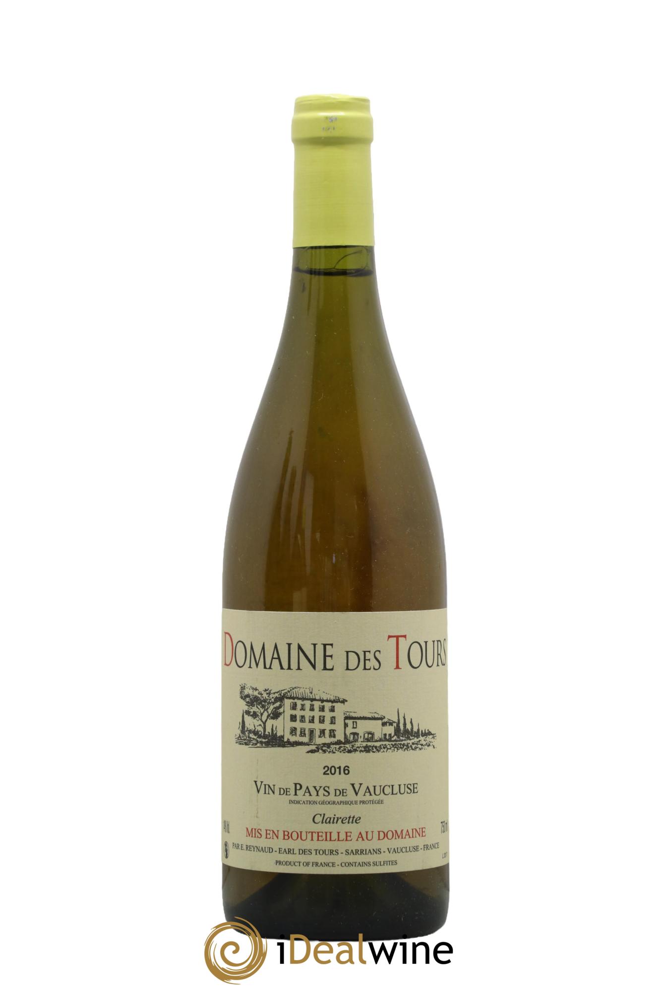Vaucluse (Vin de Pays de Vaucluse) Domaine des Tours Clairette Emmanuel Reynaud 2016 - Lot de 1 bouteille - 0