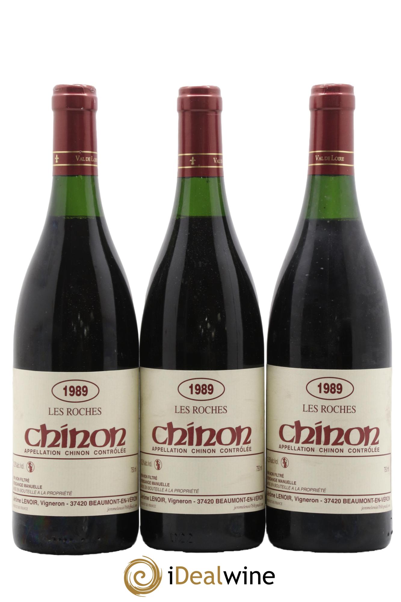Chinon Les Roches Lenoir (Domaine) 1989 - Lot de 3 bouteilles - 0