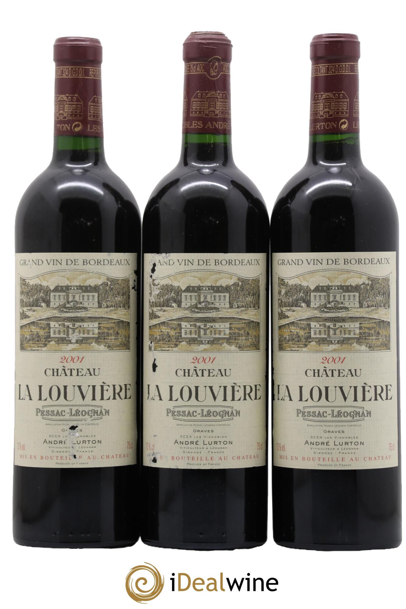 Château la Louvière 2001 - Lot de 3 bouteilles - 0