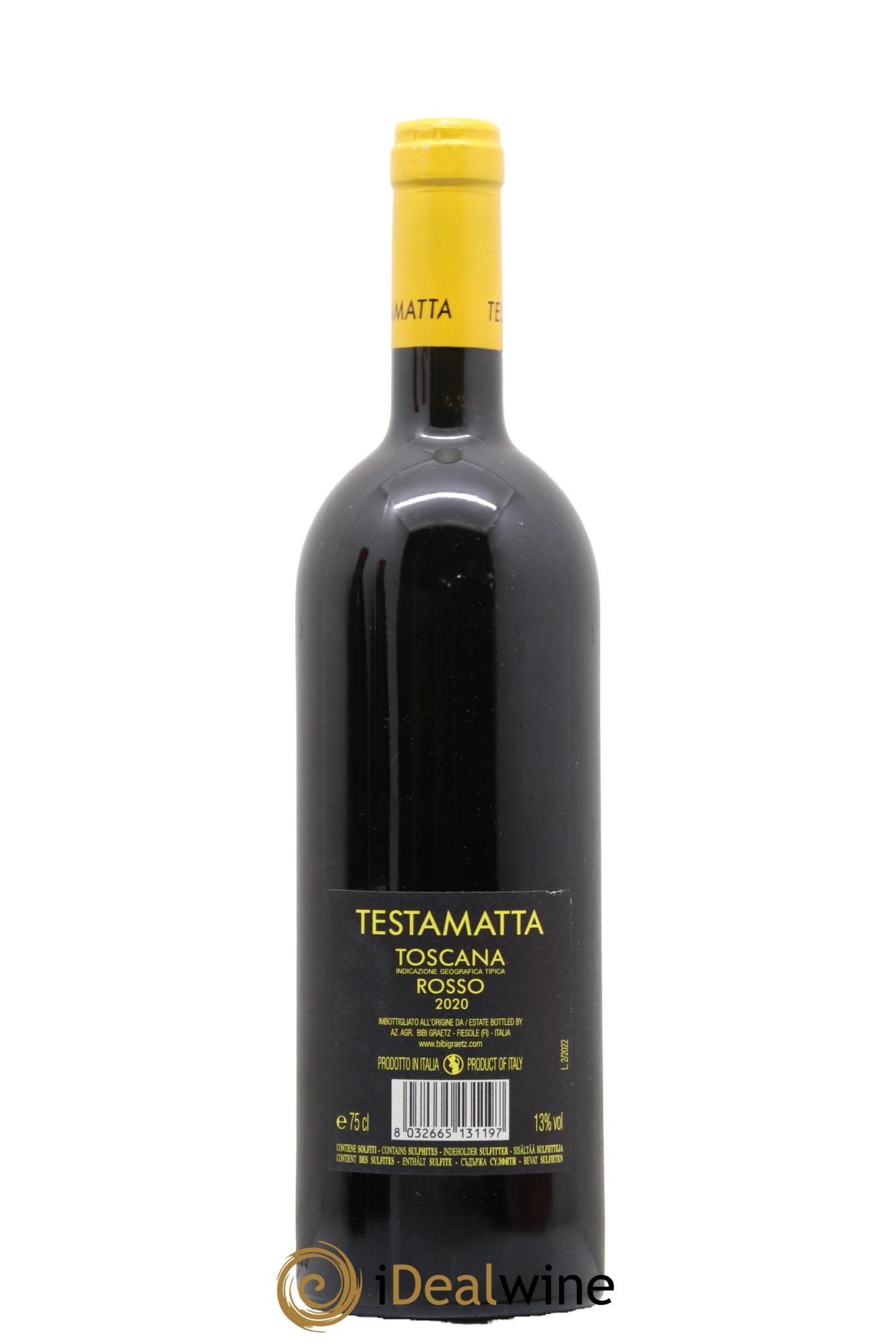 Toscana IGT Testamatta Bibi Graetz 2020 - Lot de 1 bouteille - 1