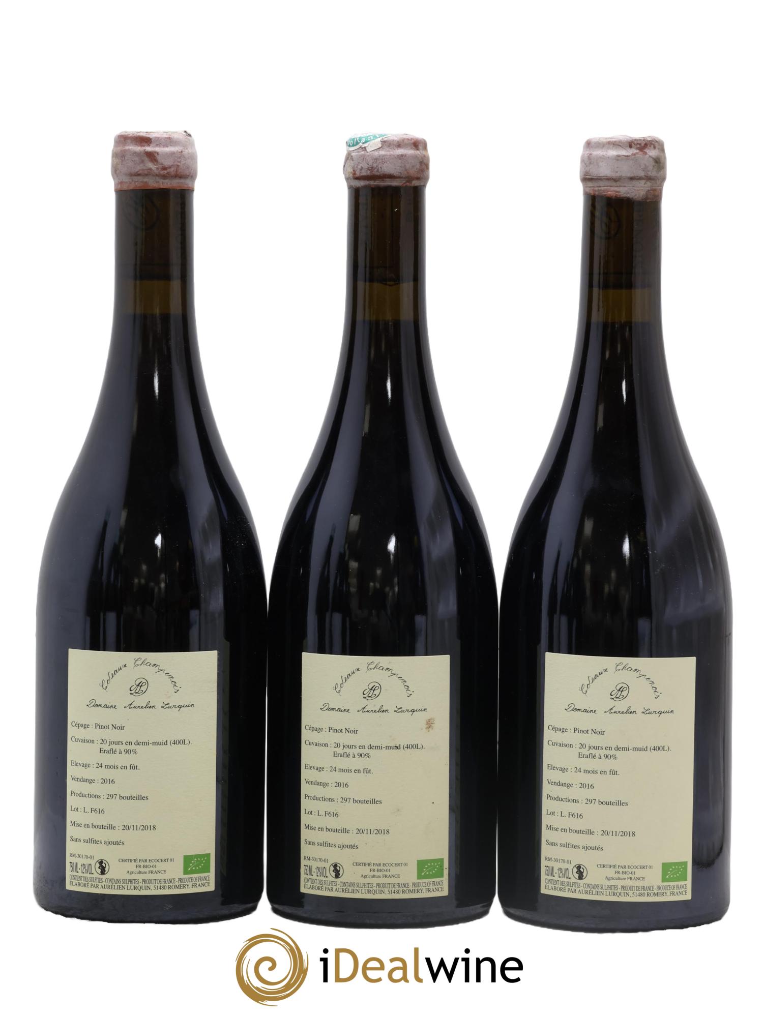 Pinot Noir Les Forcières à l'état pur Aurélien Lurquin 2016 - Lotto di 3 bottiglie - 1