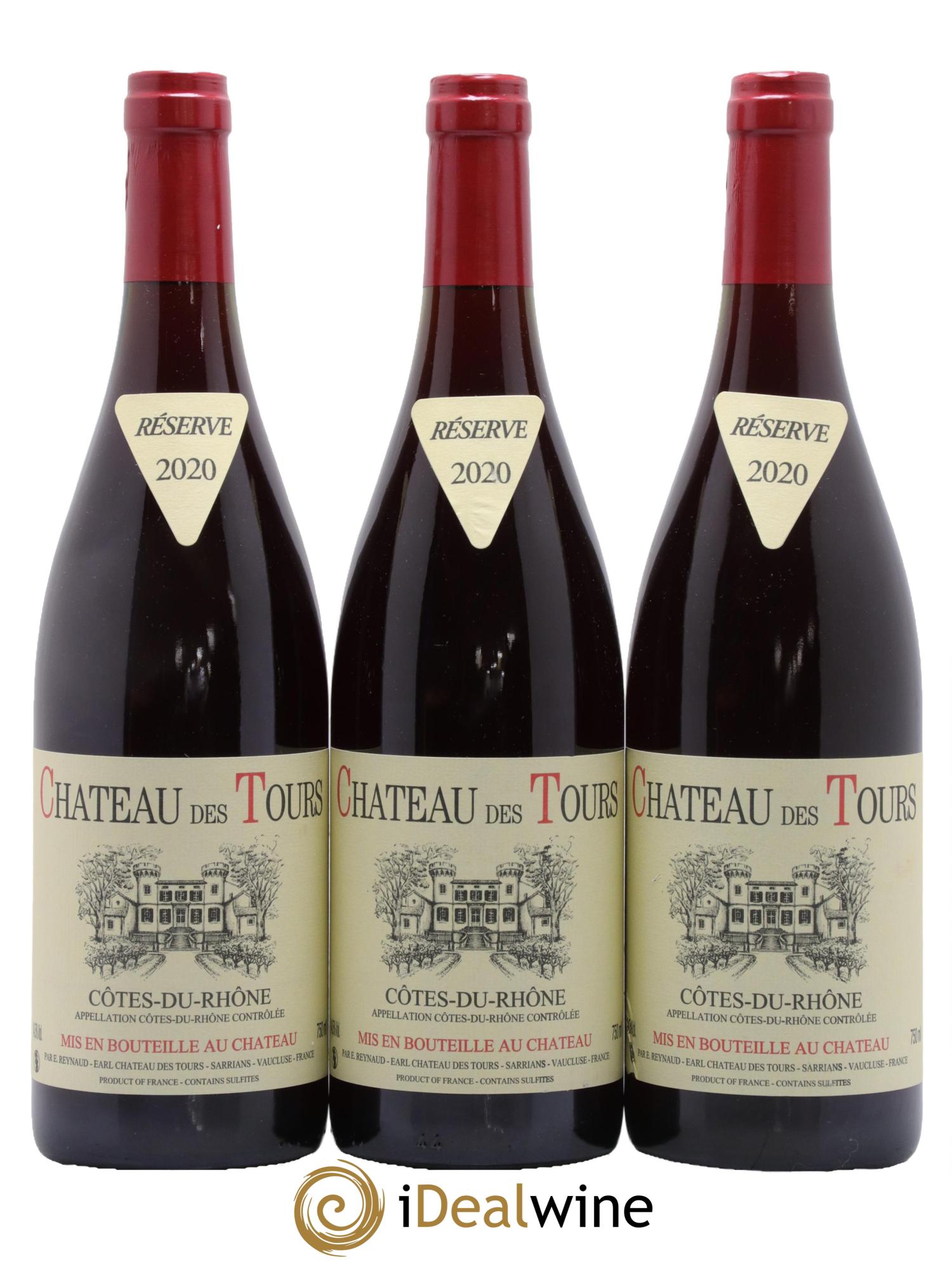 Côtes-du-Rhône Château des Tours Emmanuel Reynaud 2020 - Lot de 3 bouteilles - 0