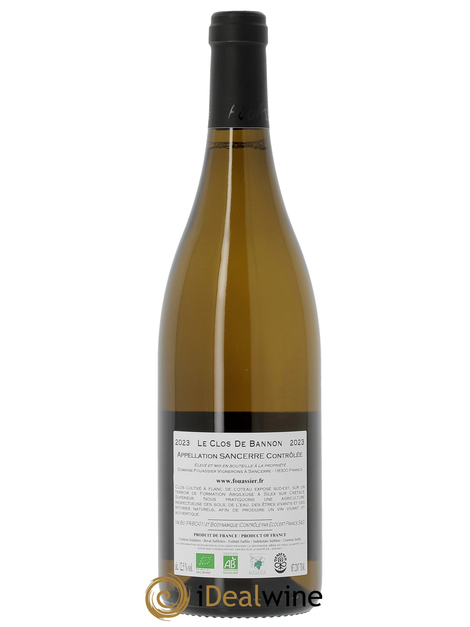 Sancerre Le Clos de Bannon Fouassier (Domaine)  2023 - Lot de 1 bouteille - 1